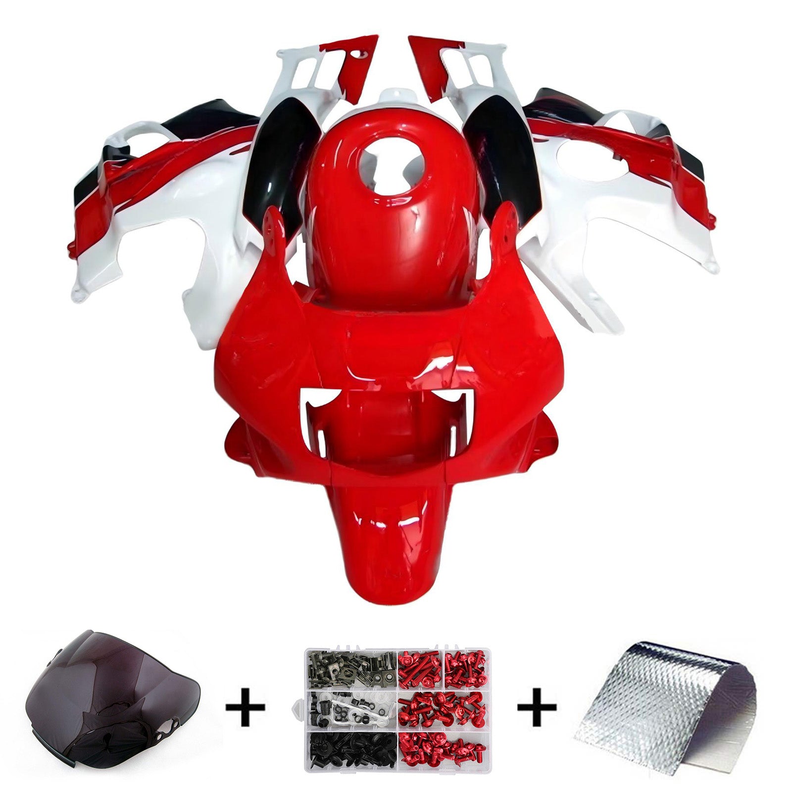Amotopart 1991-1994 Kit carena Honda CBR600 F2 Rosso Bianco Nero