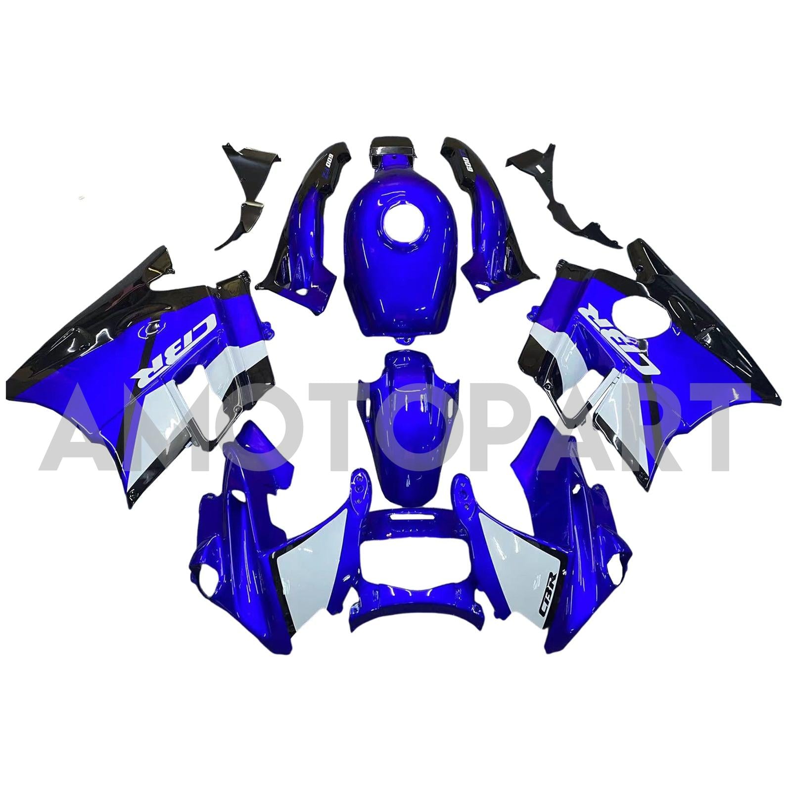 Amotopart 1991-1994 Honda CBR600 F2 Blue White Black Fairing Kit