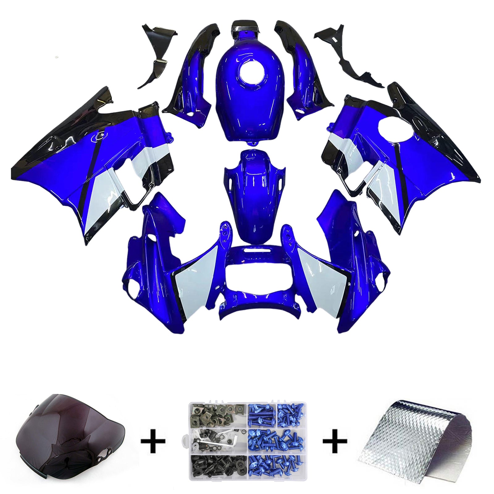Amotopart 1991-1994 Kit carena Honda CBR600 F2 blu bianco nero