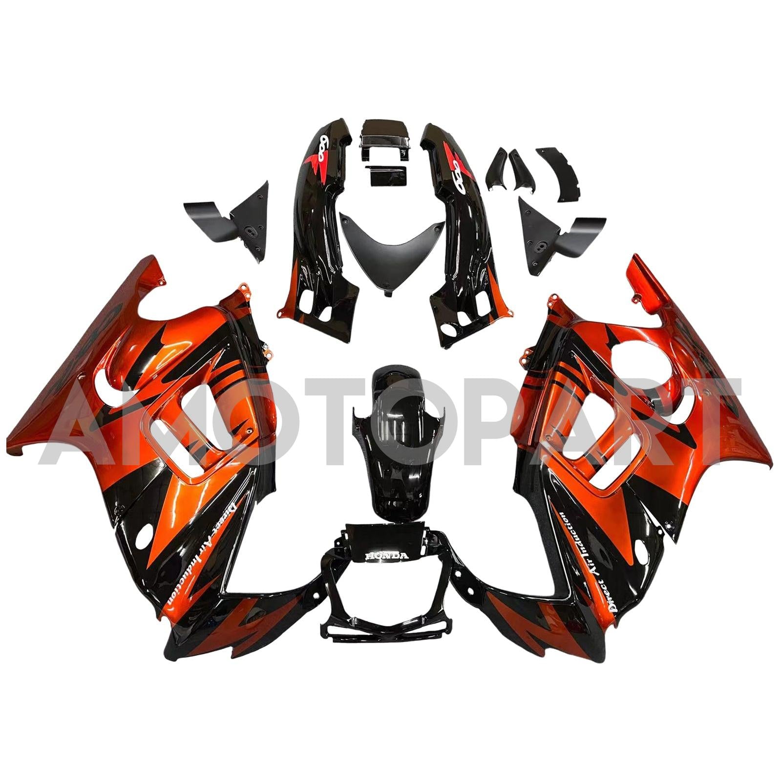 Amotopart 1995-1996 ホンダ CBR600 F3 フェアリング ブラック&ダークオレンジ キット