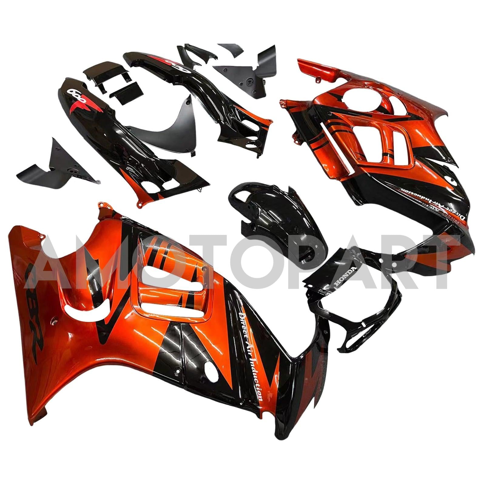 Amotopart 1995-1996 Honda CBR600 F3 Fairing Black&Dark Orange Kit