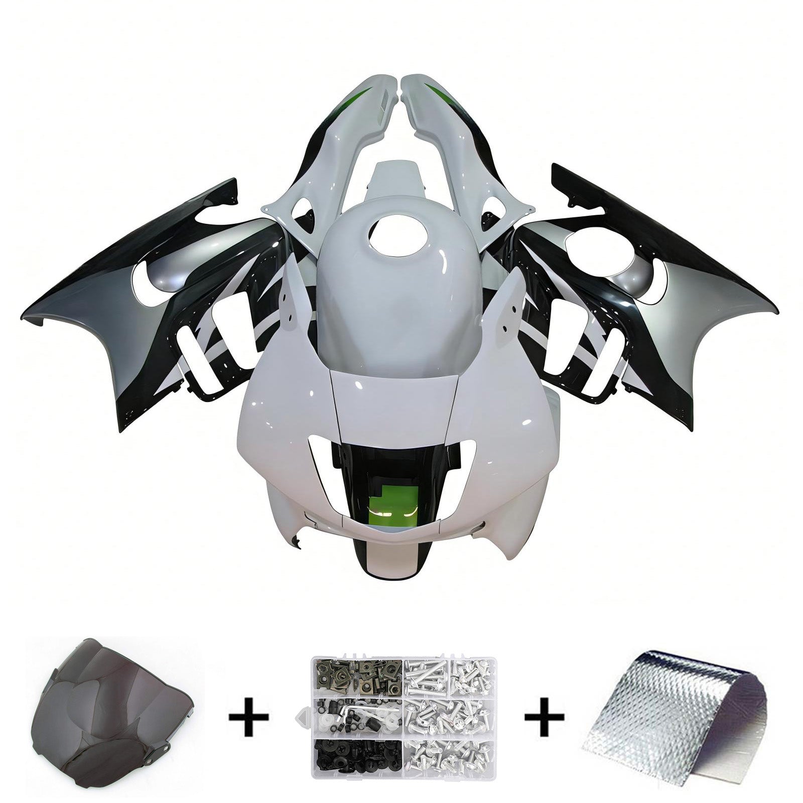 Amotopart 1995-1996 Honda CBR600 F3 Kit de carenado blanco negro