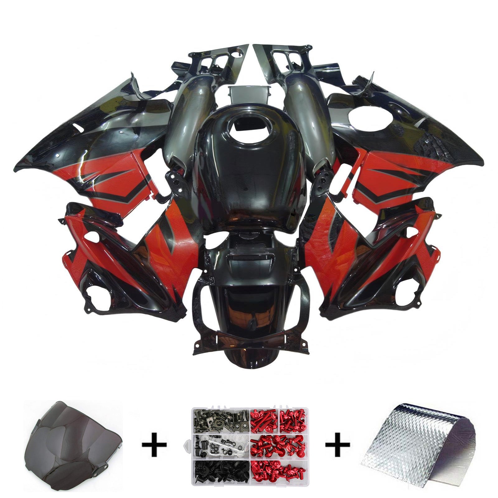 Amotopart 1995-1996 Honda CBR600 F3 Kit de carenado rojo negro