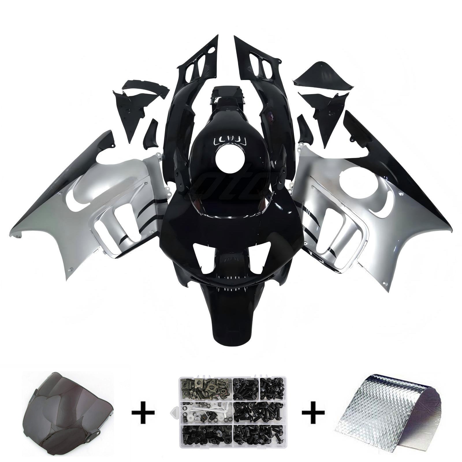 Amotopart 1995-1996 Honda CBR600 F3 Black Gray Fairing Kit