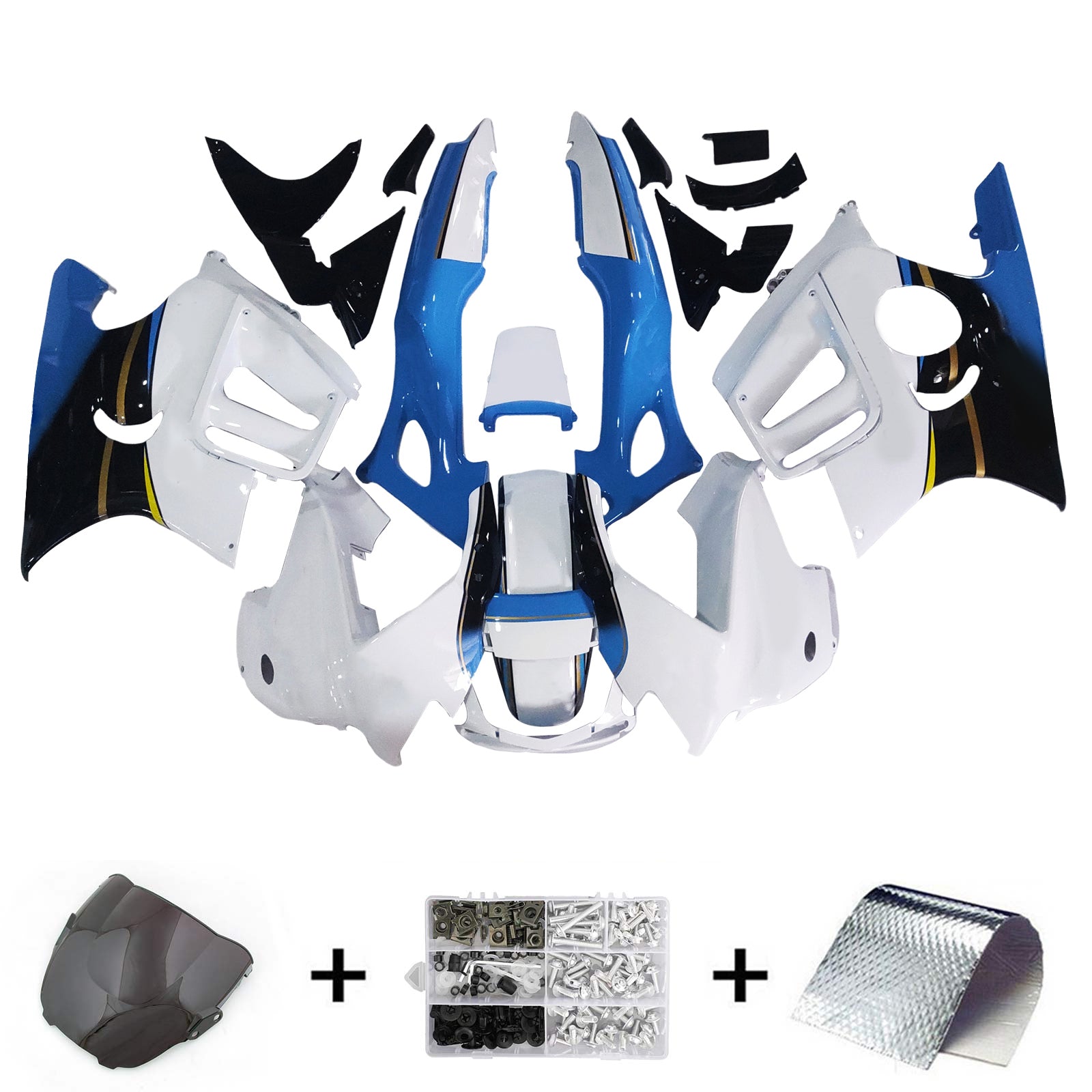 Amotopart 1997-1998 Honda CBR600 F3 carenatura blu e bianco