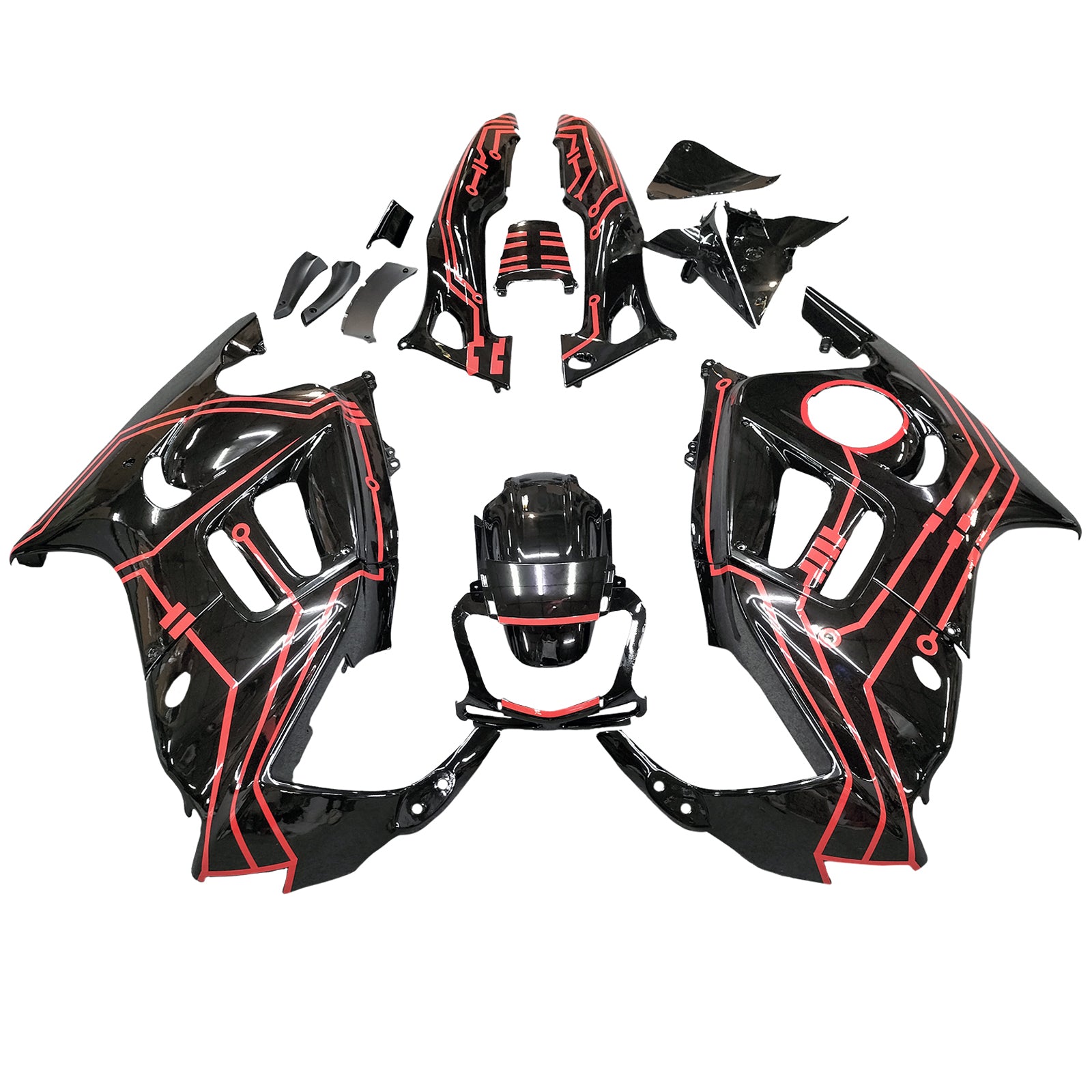 Amotopart 1997-1998 Honda CBR600 F3 Fairing Black & Red Style3 Kit