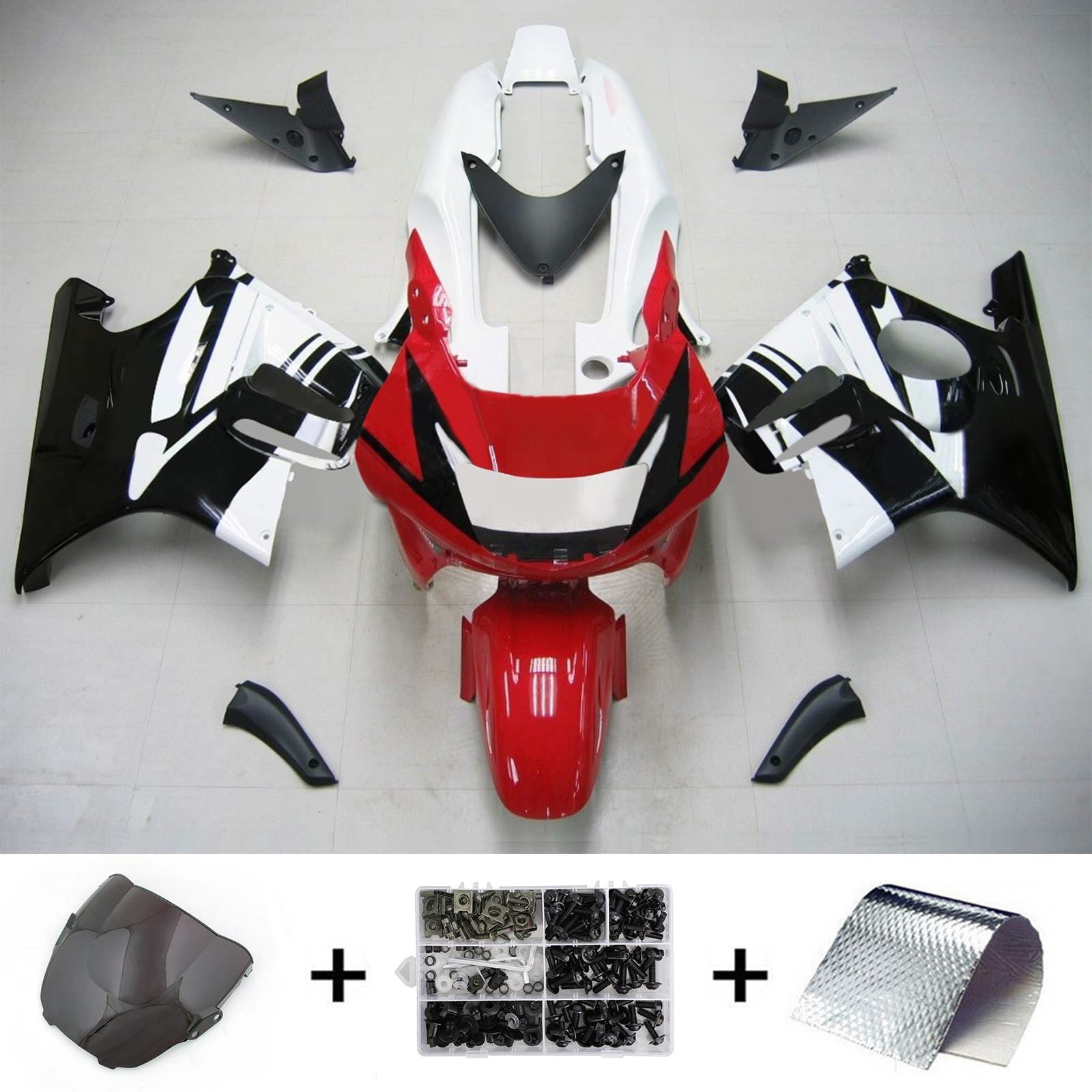 Amotopart 1997-1998 Honda CBR600 F3 Fairing Black&Red Style1 Kit