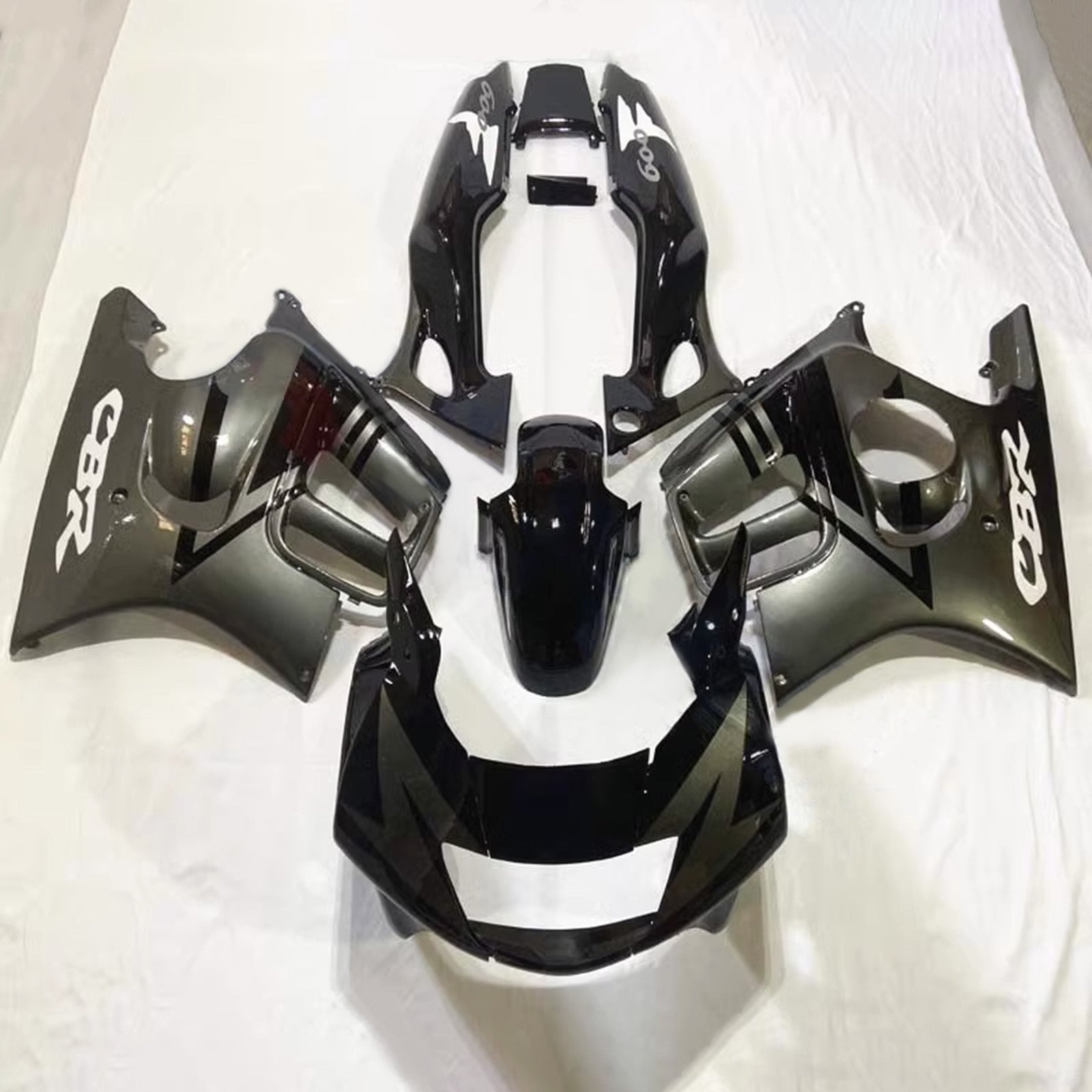 Amotopart 1997-1998 CBR600 F3 Honda negro mate con kit de carenado con logotipo