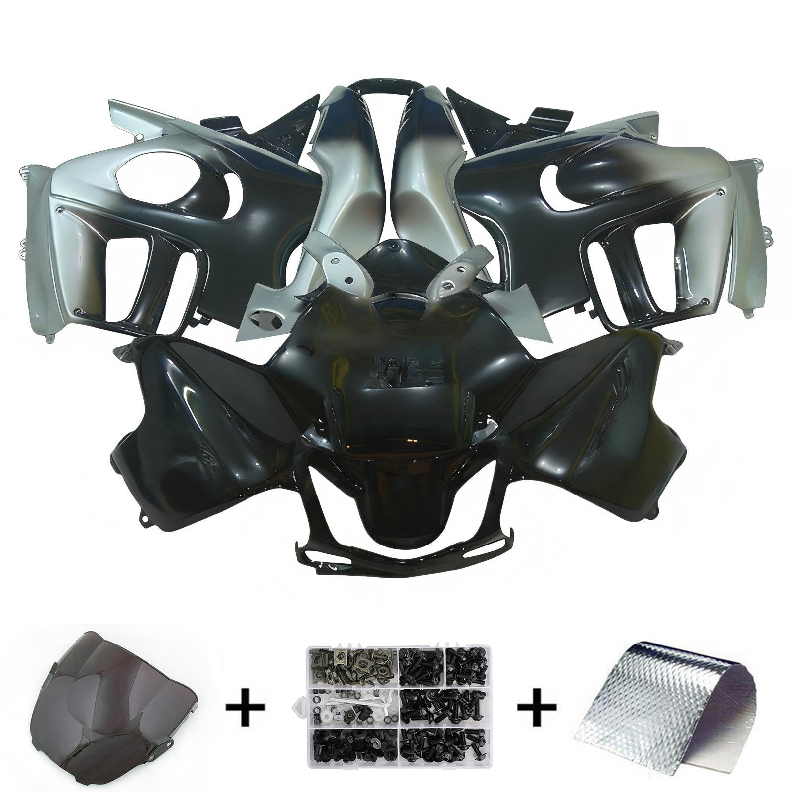 Amotopart 1997-1998 Honda CBR600 F3 Kit de carenado negro gris y estrella