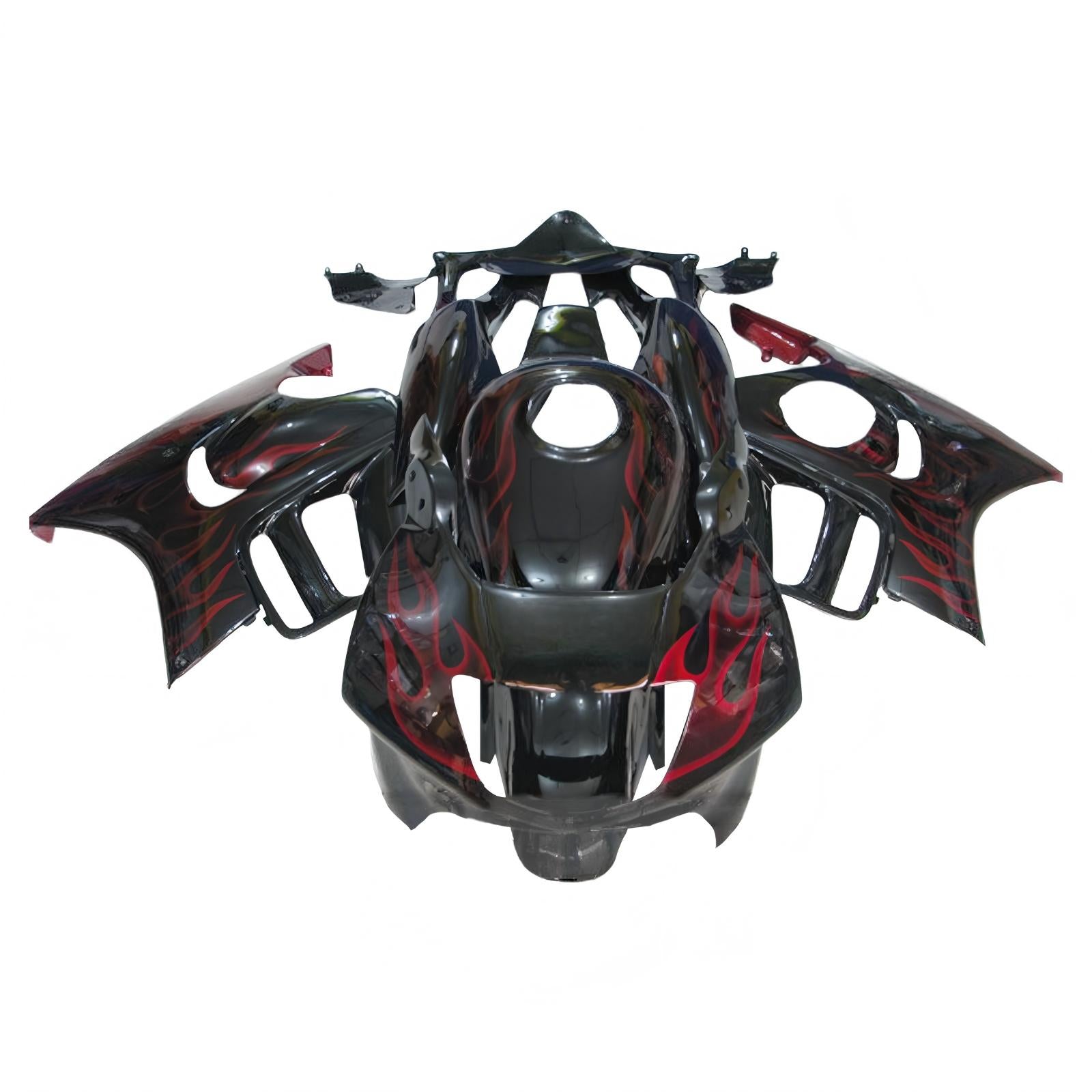 Amotopart 1997-1998 Honda CBR600 F3 Schwarz & Red Flame Verkleidungssatz