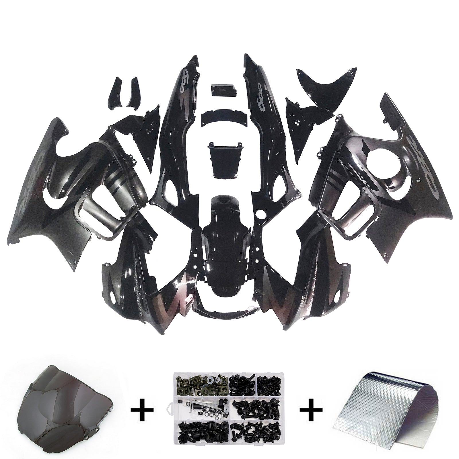 Amotopart 1997-1998 CBR600 F3 Honda Kit de carenado negro gris