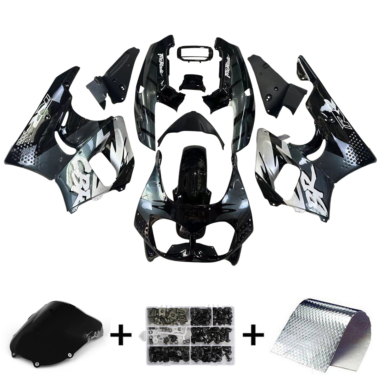 Amotopart 1992-1993 Honda CBR900RR 893 Fairing Black&Grey Kit