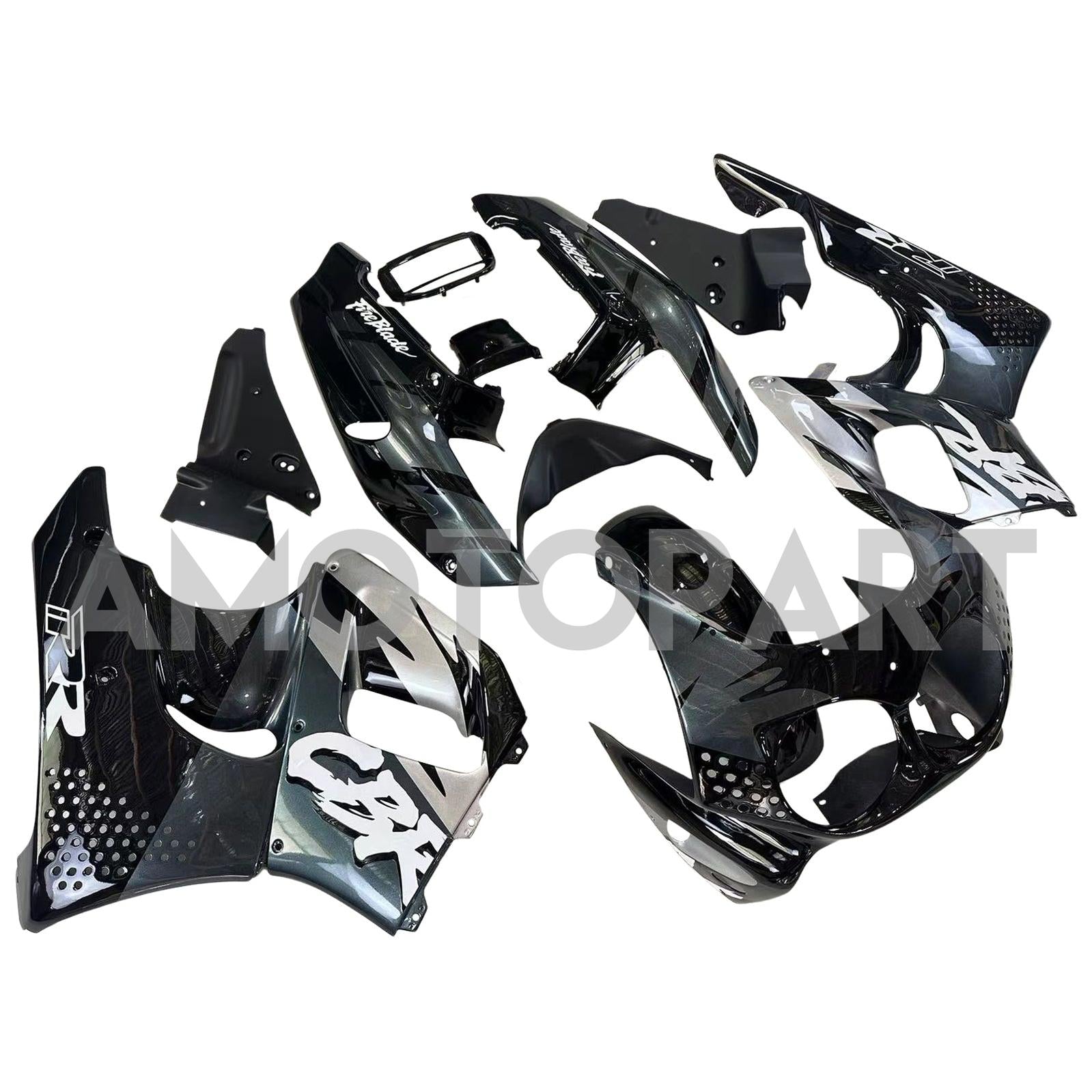 Amotopart 1992-1993 Honda CBR900RR 893 Fairing Black & Grey Kit