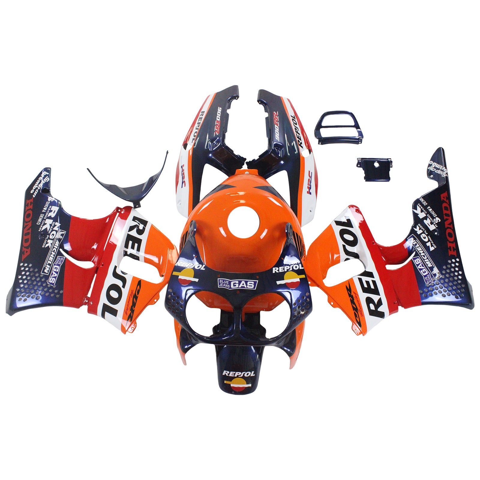 Amotopart 1992-1993 Honda CBR900RR 893 Fairing Orange&Red Repjol Kit