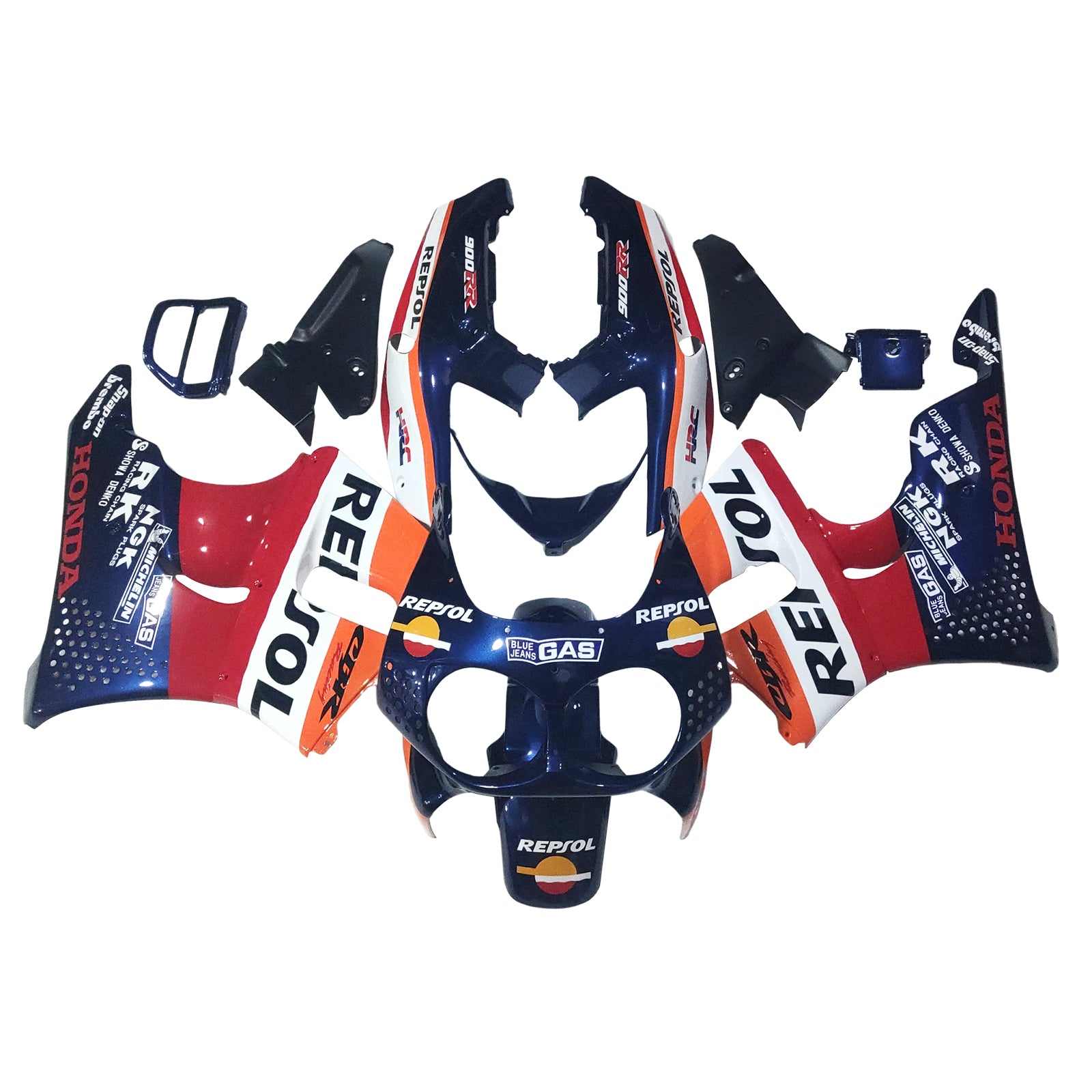 Amotopart 1992-1993 Honda CBR900RR 893 Fairing Orange&Red Repjol Kit