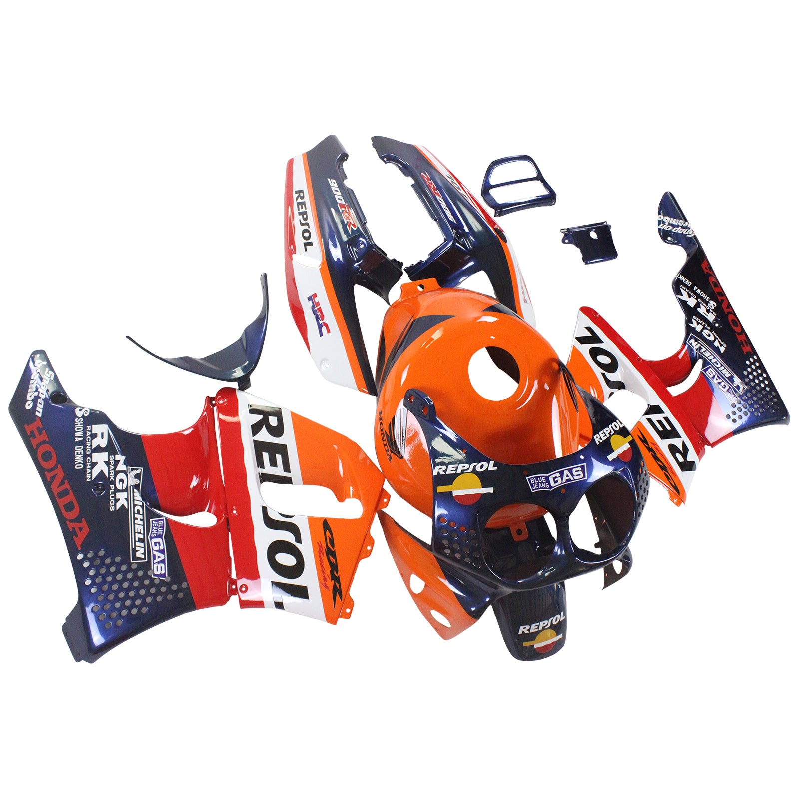 Amotopart 1992-1993 Honda CBR900RR 893 Fairing Orange&Red Repjol Kit