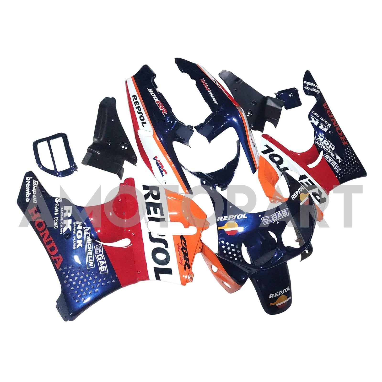 Amotopart 1992-1993 Honda CBR900RR 893 Fairing Orange&Red Repjol Kit