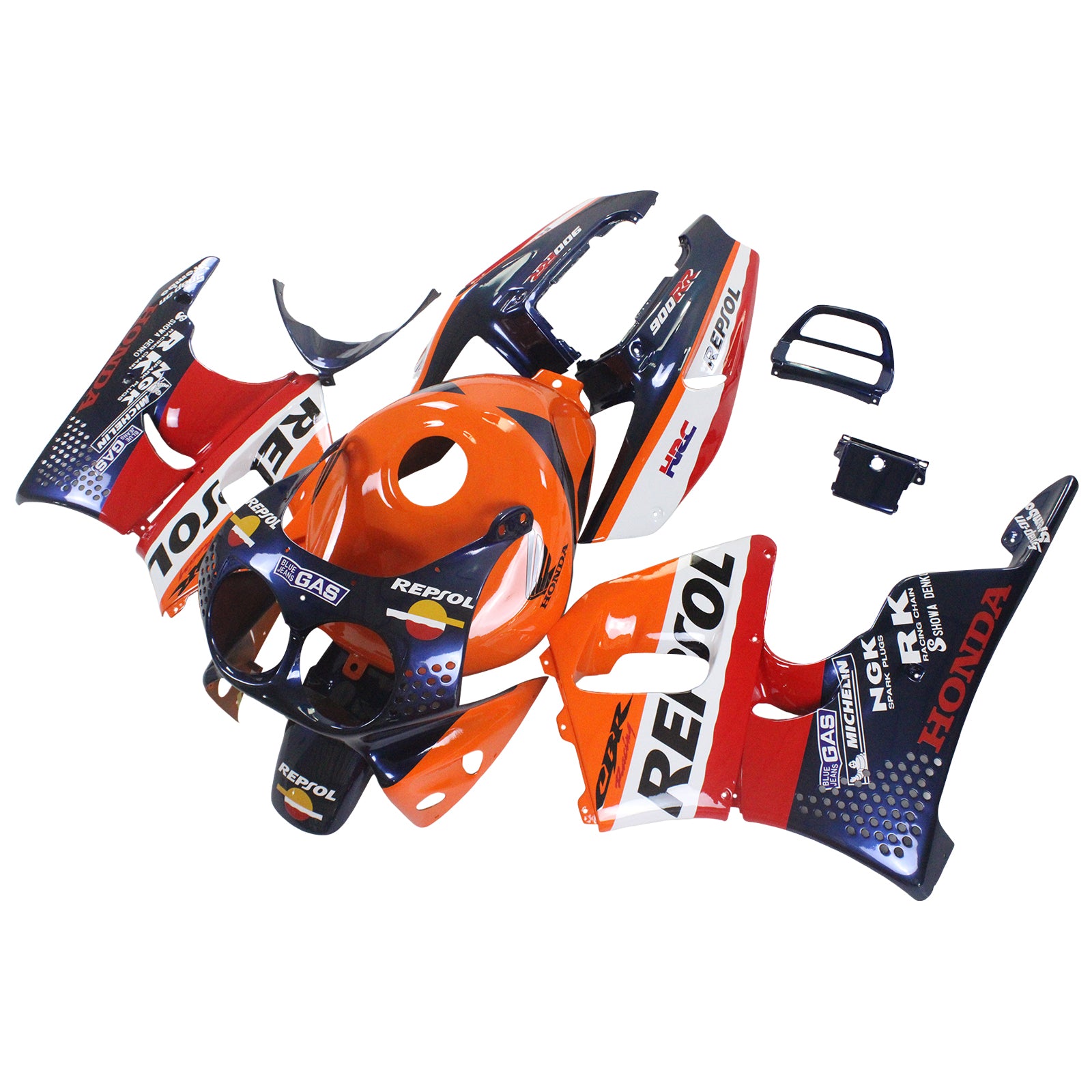 Amotopart 1992-1993 Honda CBR900RR 893 Fairing Orange&Red Repjol Kit