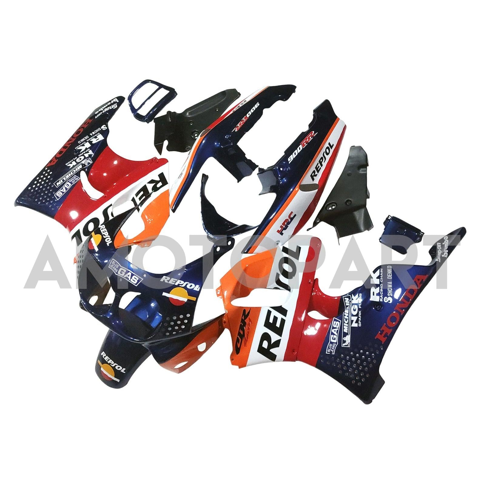 Amotopart 1992-1993 Honda CBR900RR 893 Fairing Orange&Red Repjol Kit
