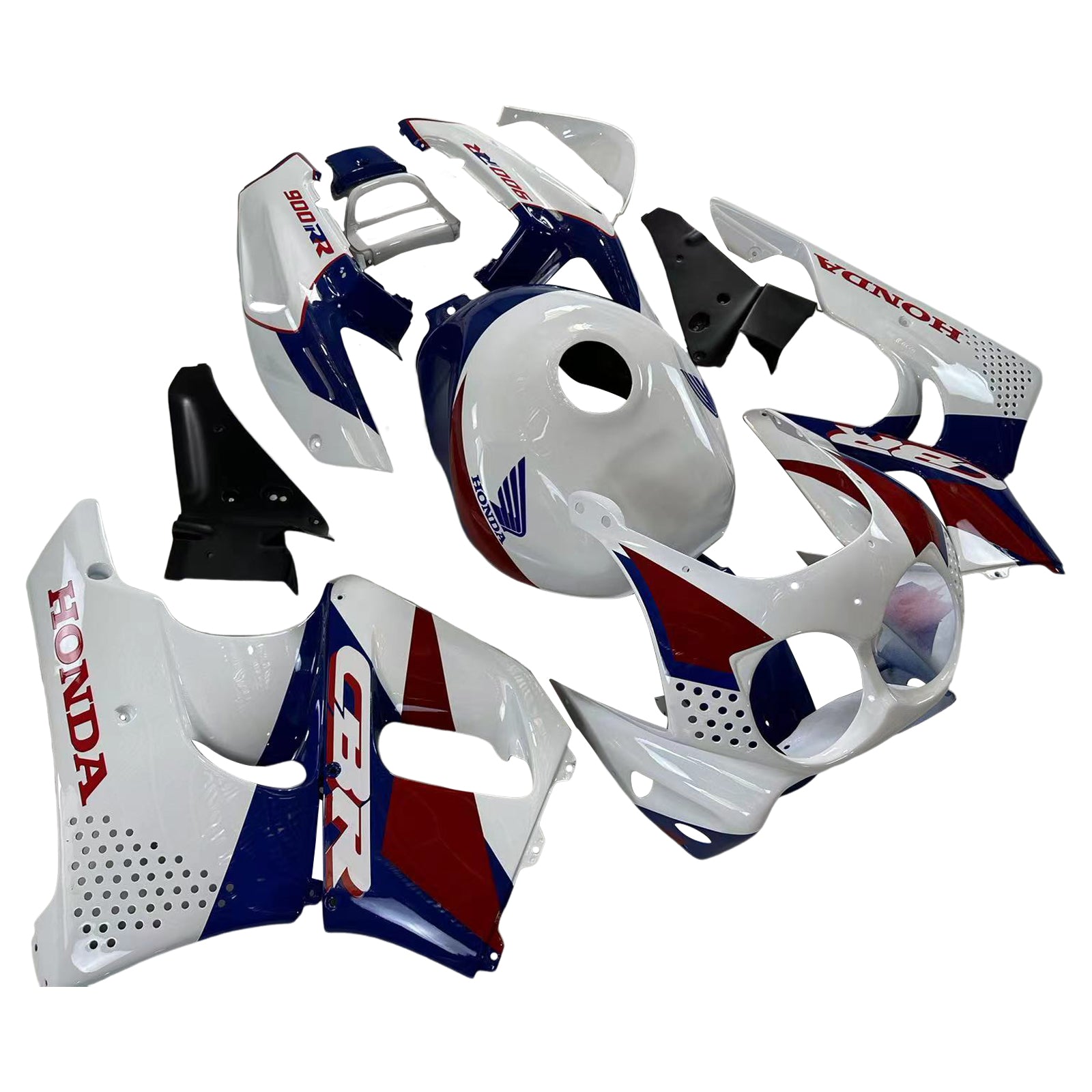 Amotopart 1992-1993 Honda CBR900RR 893 Fairing White Blue Kit