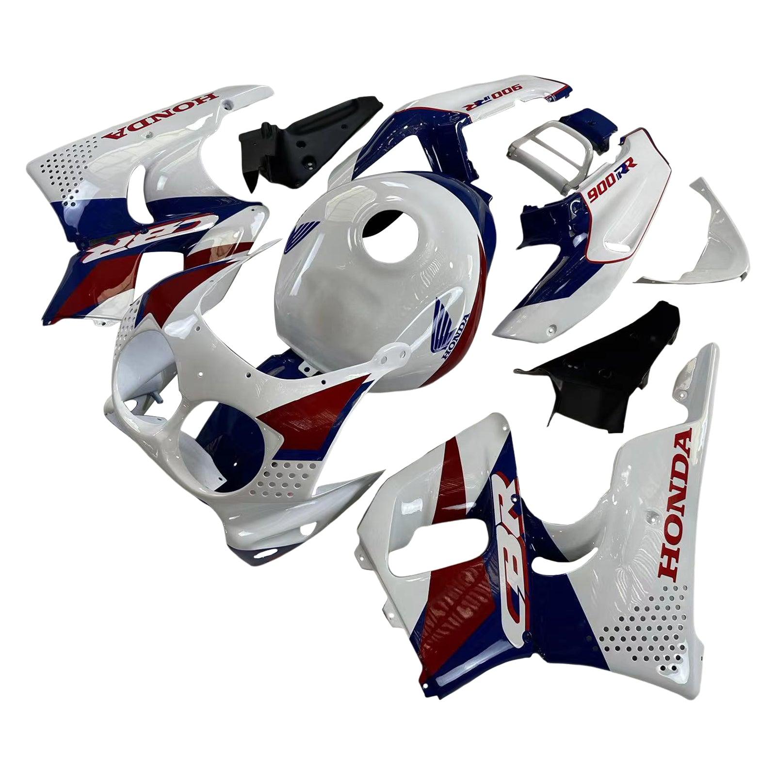 Amotopart 1992-1993 Honda CBR900RR 893 Kit de carenado blanco azul