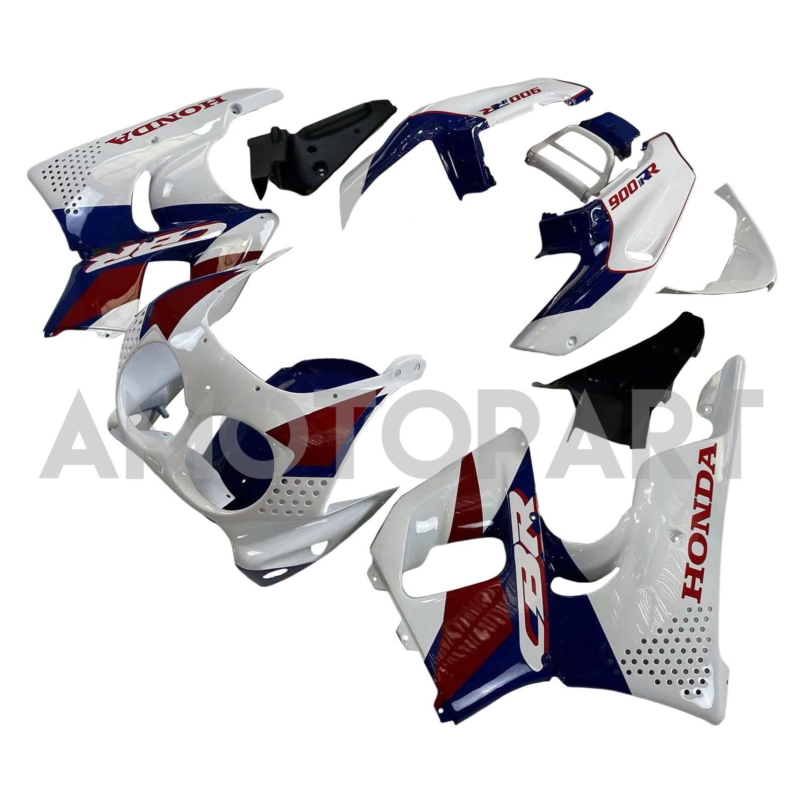 Amotopart 1992-1993 Honda CBR900RR 893 Fairing White Blue Kit