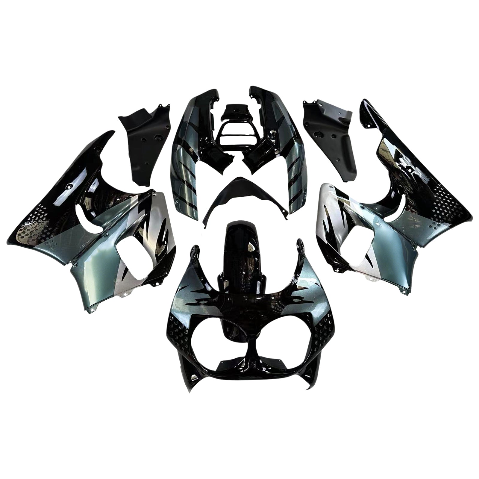 Amotopart 1992-1993 Honda CBR900RR 893 Fairing Black & Grey Kit
