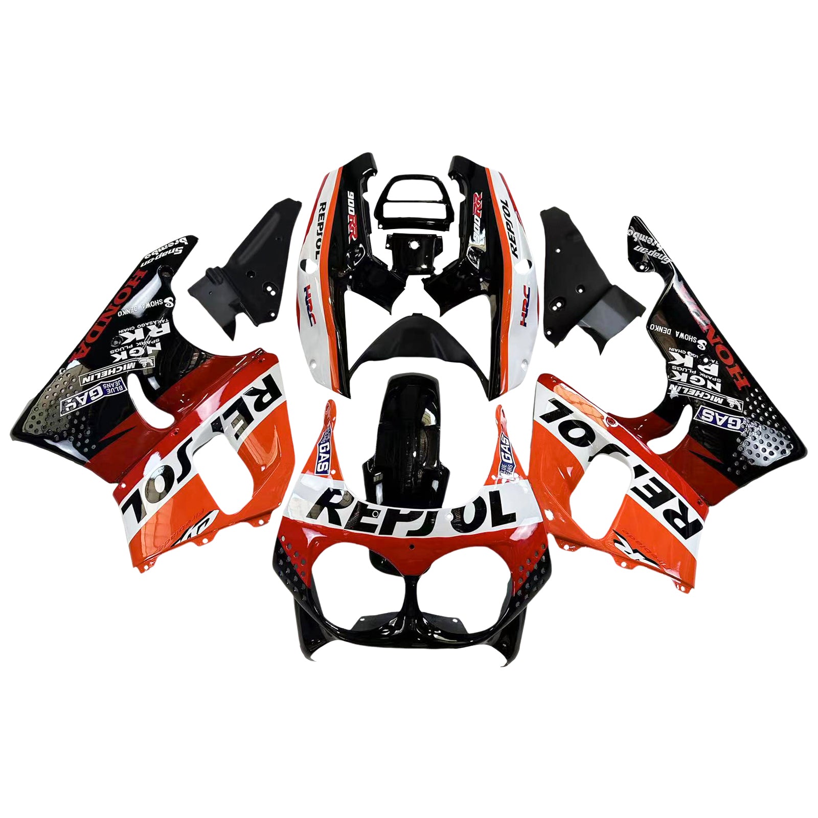 Amotopart 1992-1993 Honda CBR900RR 893 Fairing Red&Orange Repjol Kit