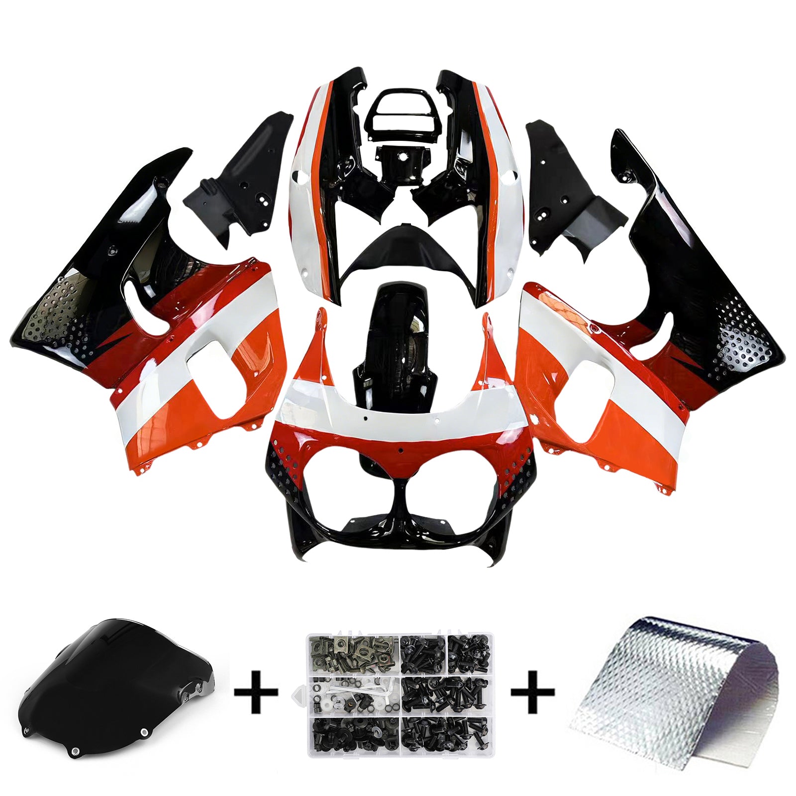 Amotopart 1992-1993 Honda CBR900RR 893 Fairing Red & Orange Repjol Kit