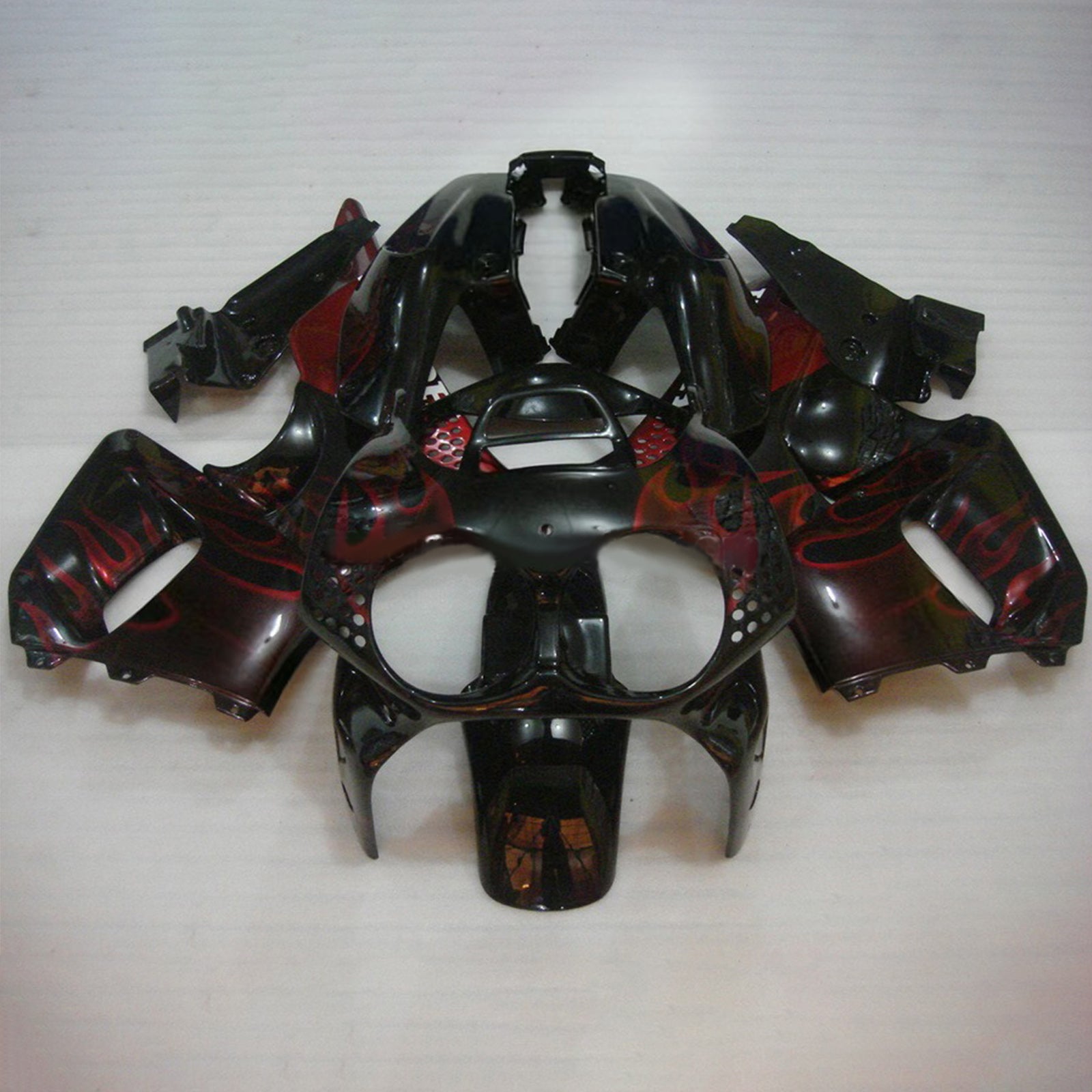 Amotopart 1992-1993 Honda CBR900RR 893 Fairing Black & Red Fire Kit