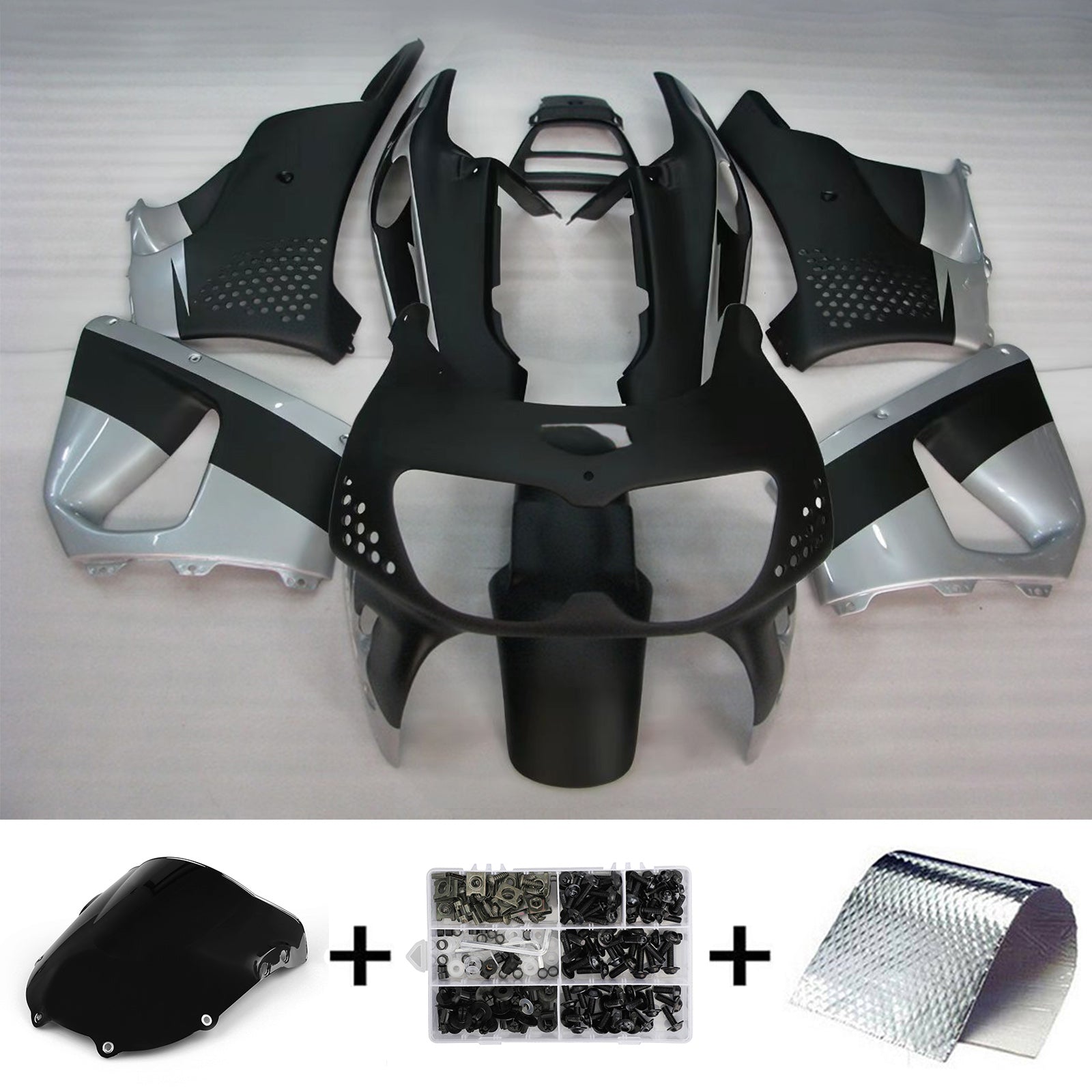 Amotopart 1994-1995 Honda CBR900RR 893 Carena Grigio&Nero Repjol Kit