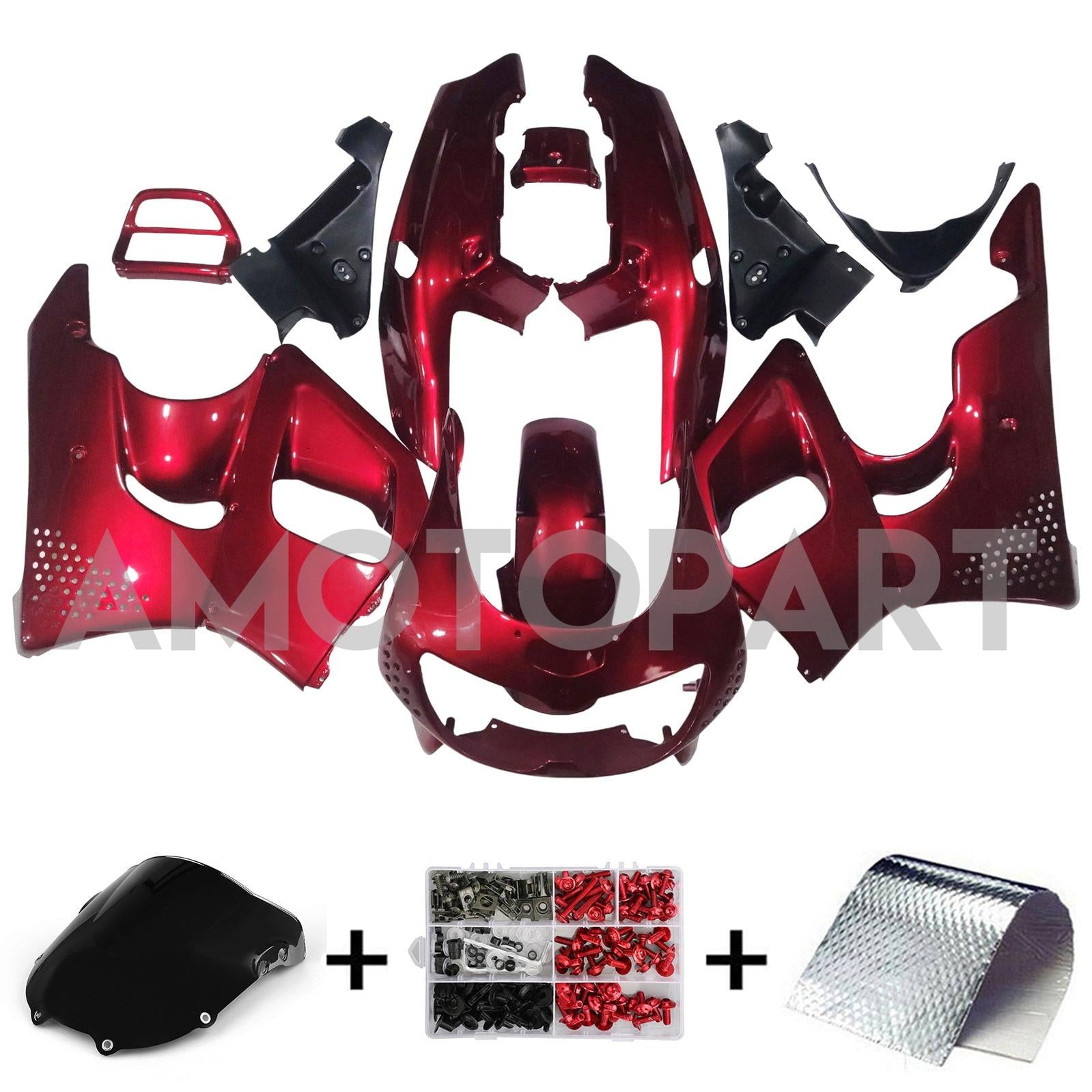 Amotopart 1994-1995 Honda CBR900RR 893 Fairing Dark Red Kit