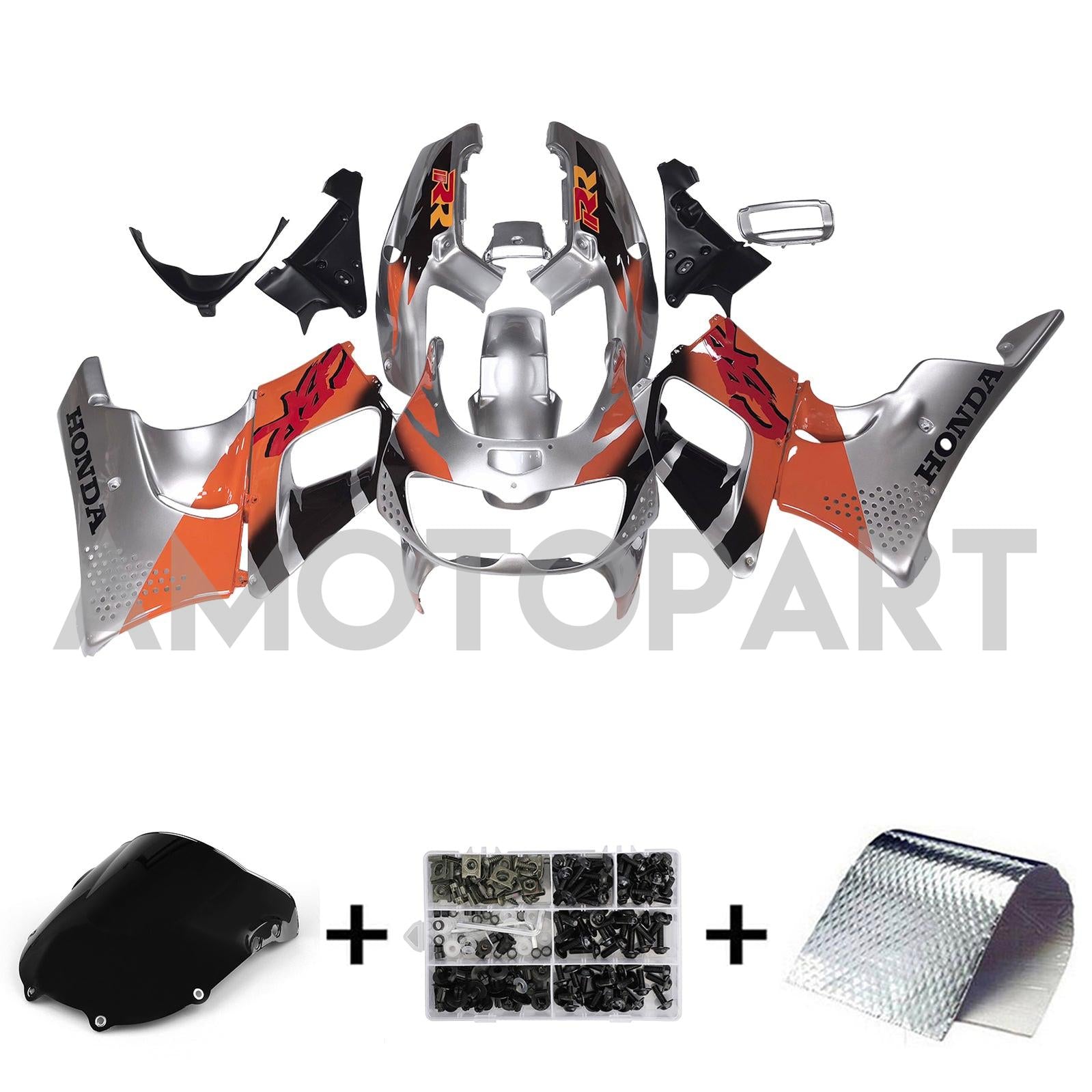 Amotopart 1994-1995 Honda CBR900RR Silver Fairing Kit