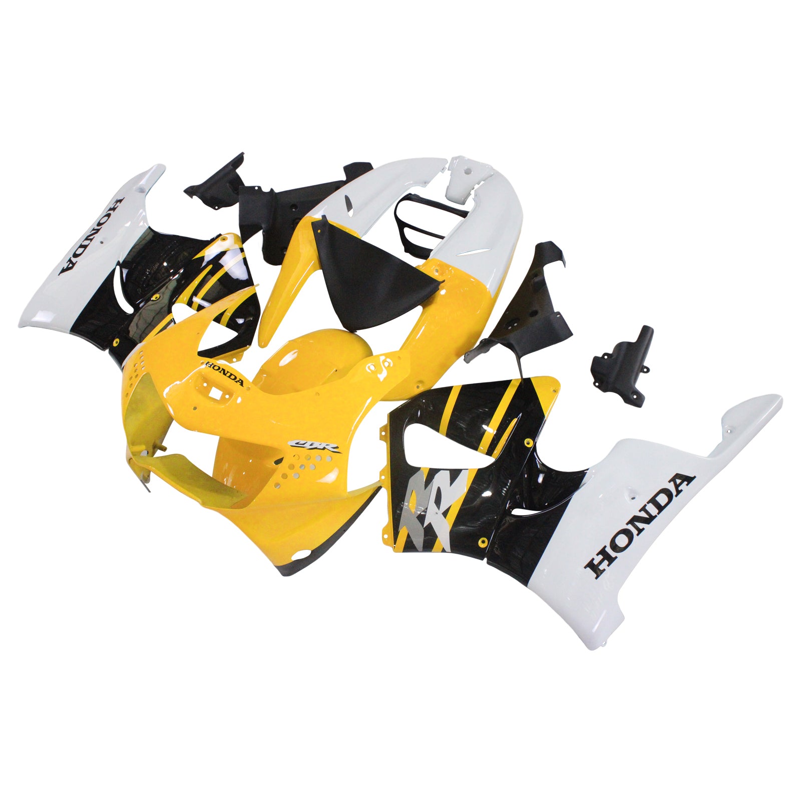 Amotopart 1998-1999 Honda CBR900RR 919 Kit de carenado negro y amarillo