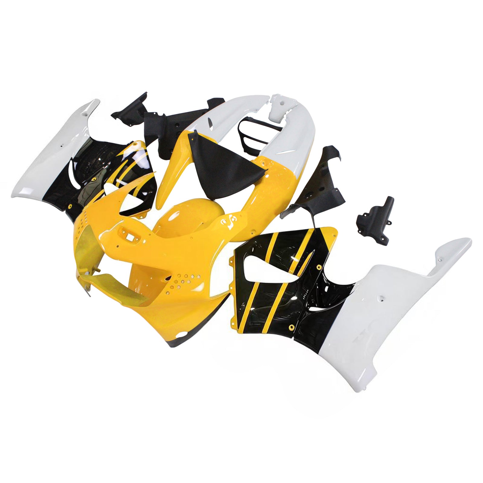 Amotopart 1998-1999 Honda CBR900RR 919 Kit carenatura nero e giallo