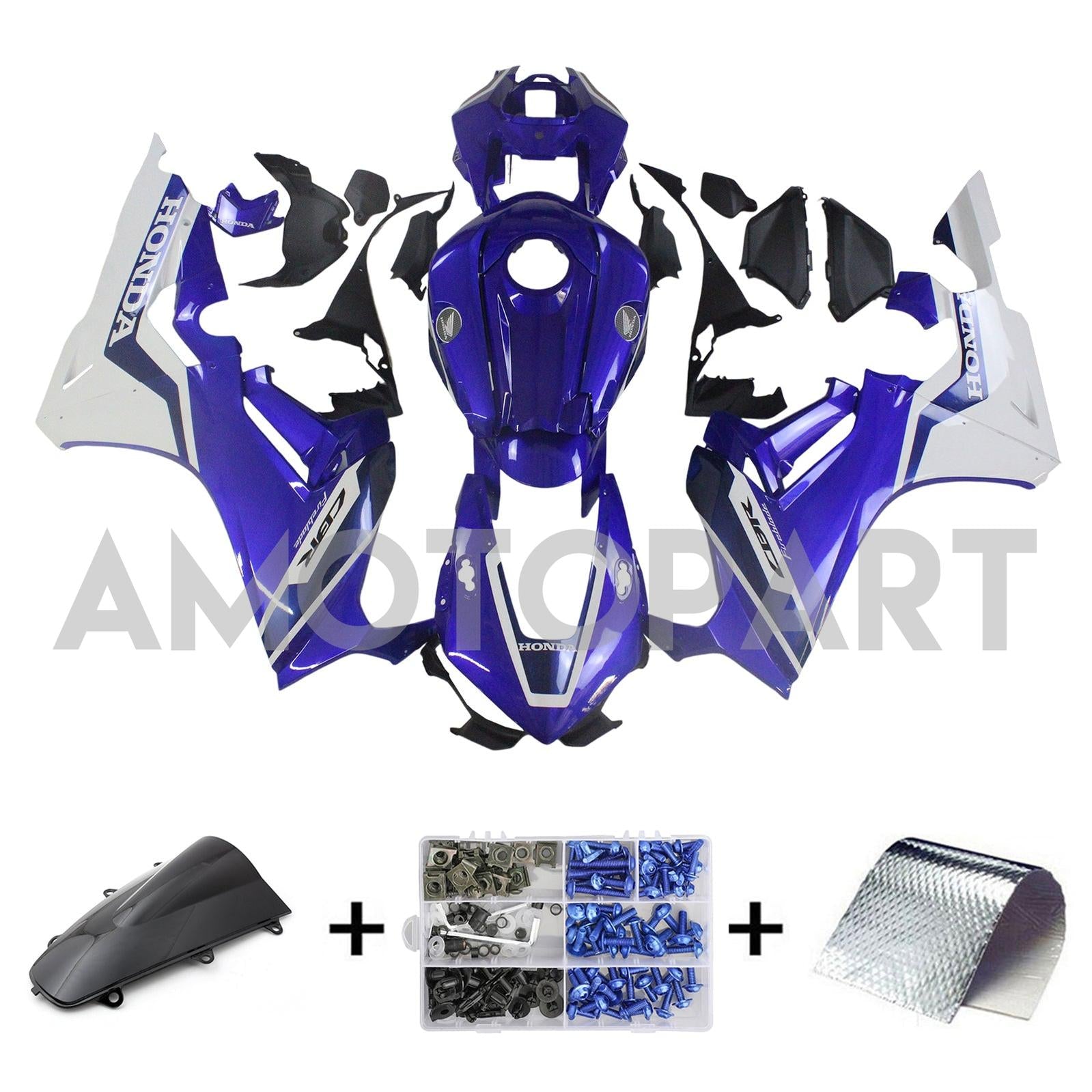 Amotopart 2017-2025 Honda CBR1000RR Fairing Blue&White Kit