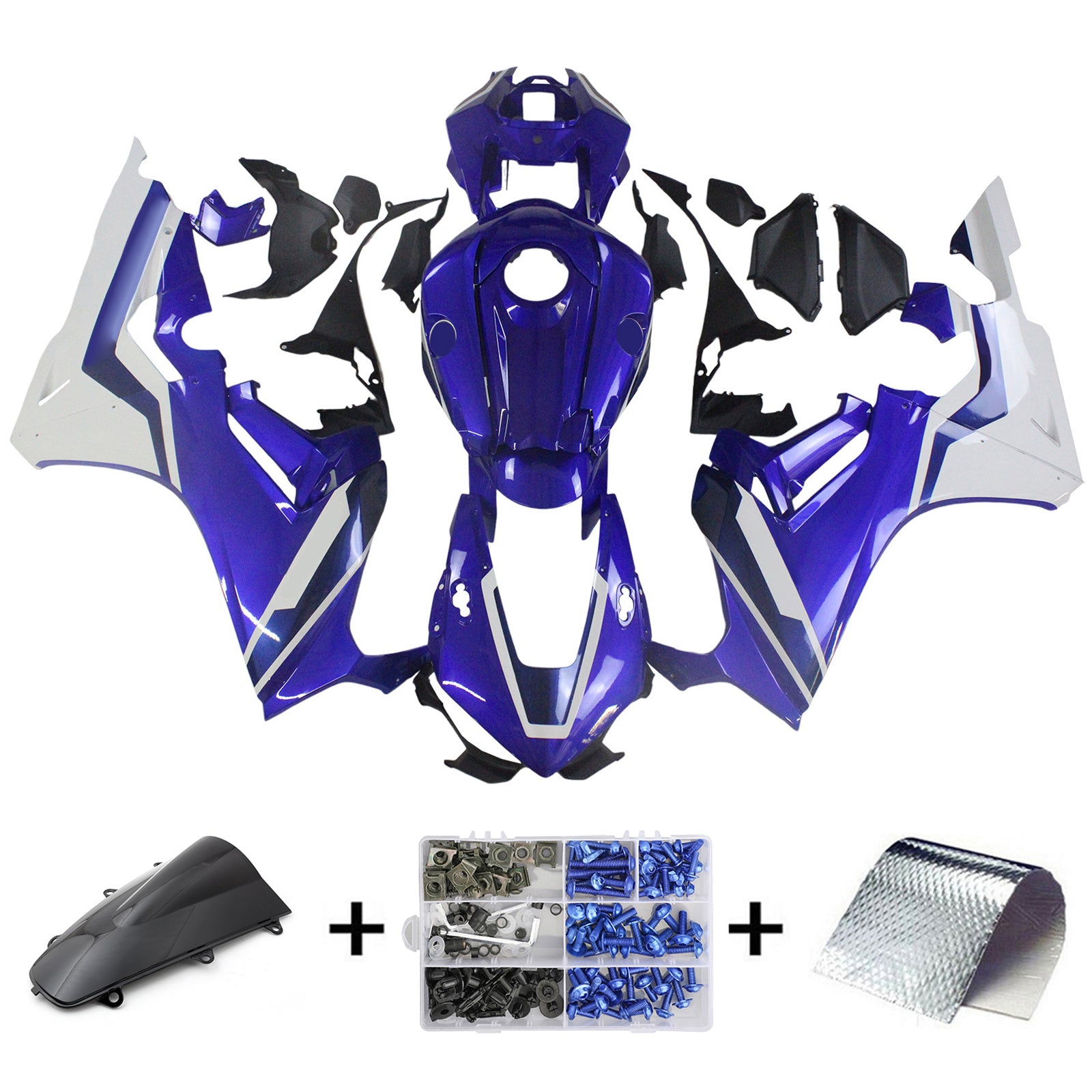 Amotopart 2017-2025 Honda CBR1000RR Fairing Blue & White Kit