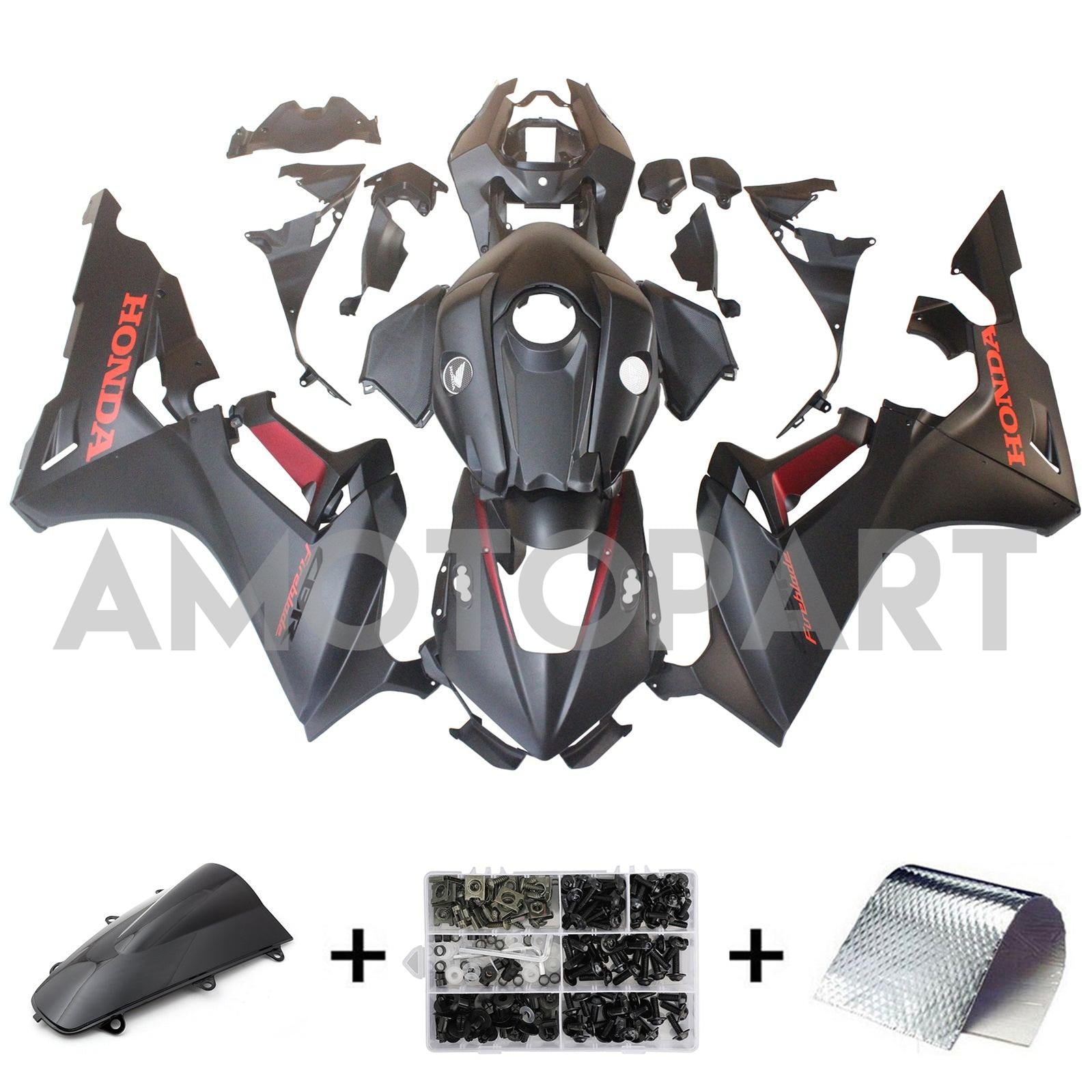 Amotopart 2017-2025 Honda CBR1000RR Fairing Matte Black Style2 Kit