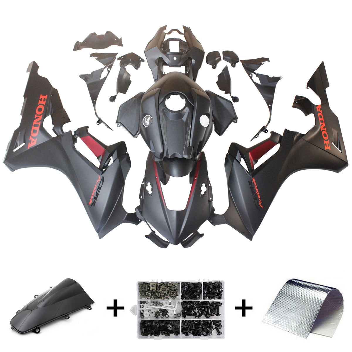 Amotopart 2017-2023 Honda CBR1000RR Fairing Matte Black Style2 Kit