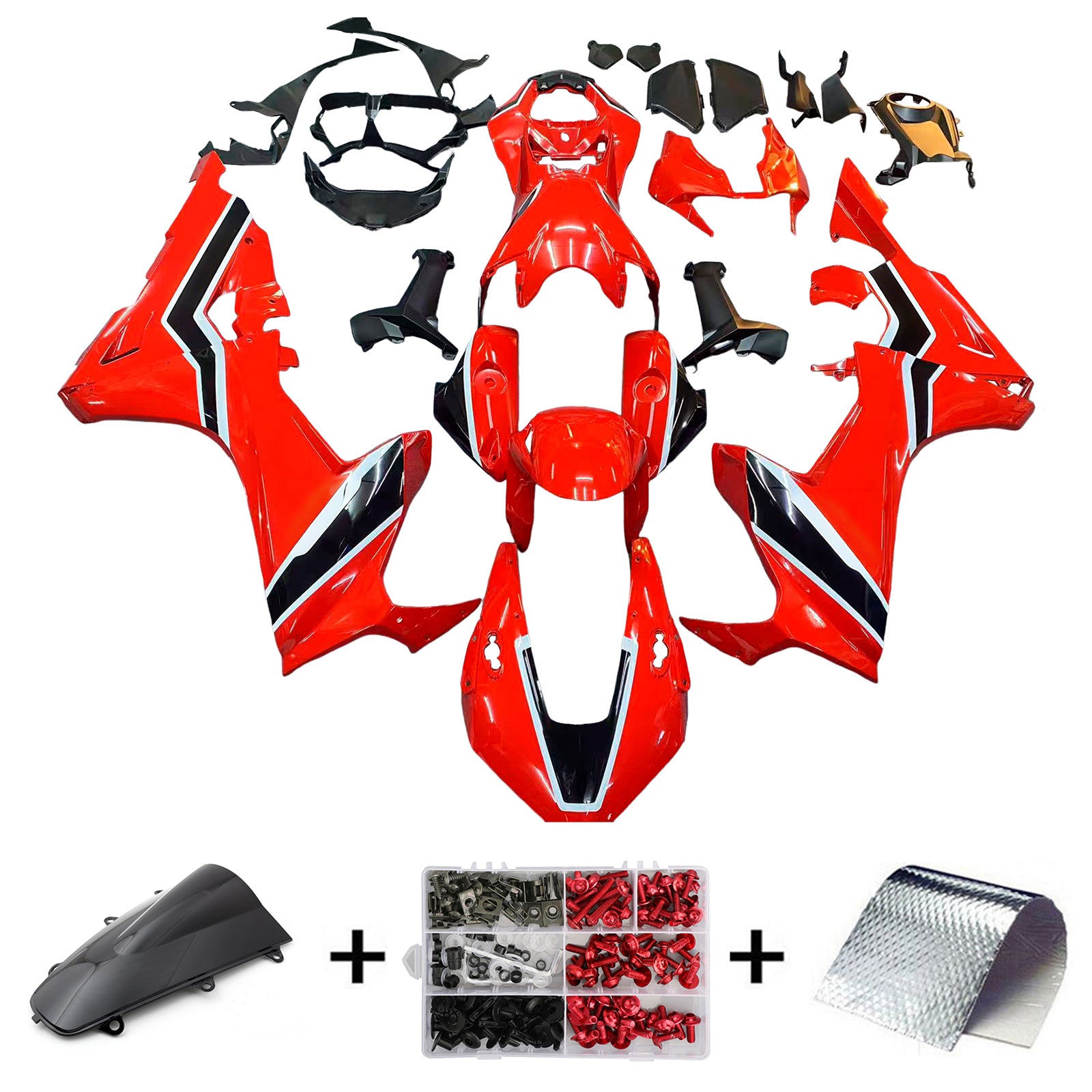 Amotopart 2017-2023 Honda CBR1000RR Kit de carenado rojo y blanco estilo 5