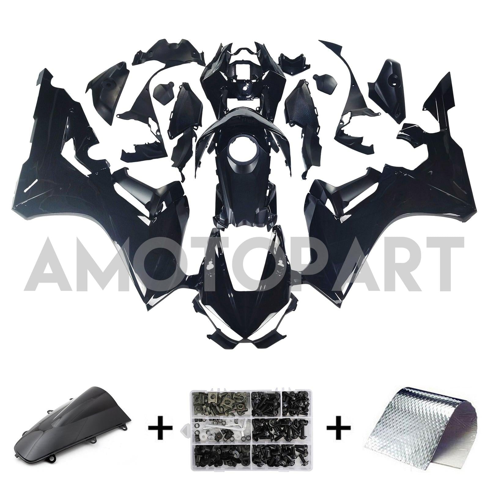 Amotopart 2017-2025 Honda CBR1000RR Fairing Matte&Glossy Black Kit