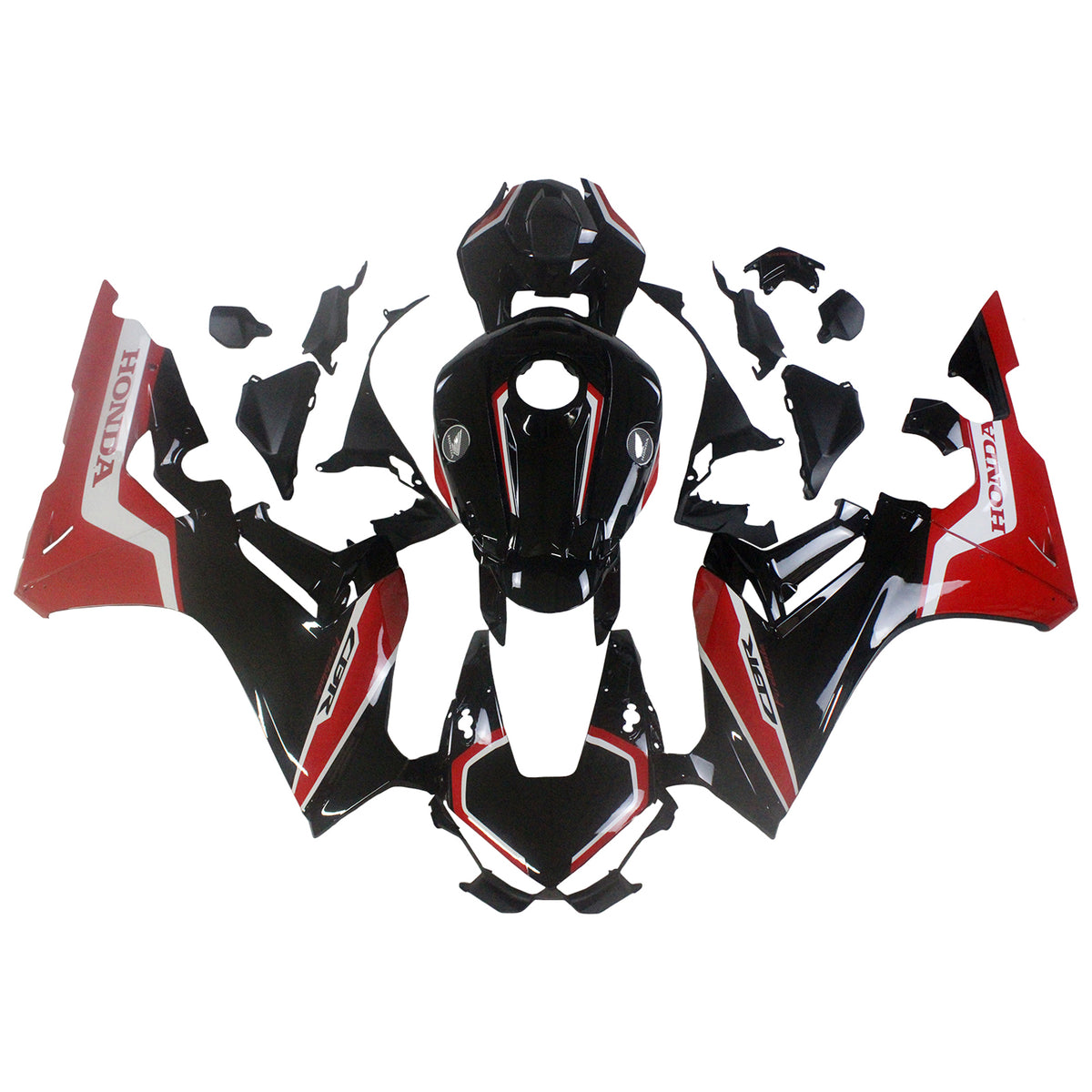 Amotopart 2017-2023 Honda CBR1000RR Kit de carénage noir et rouge