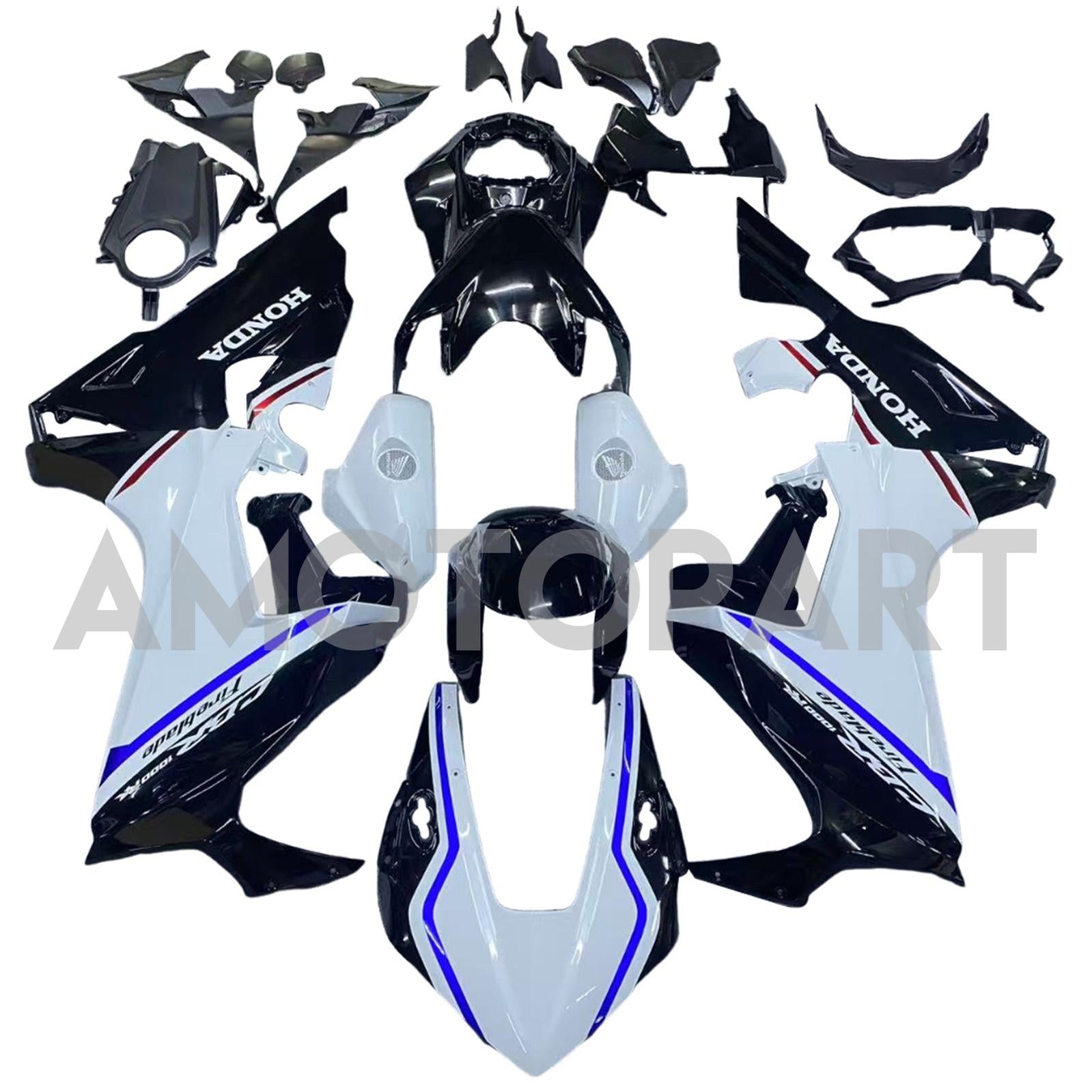 Amotopart 2017-2025 Honda CBR1000RR Fairing White&Black Kit