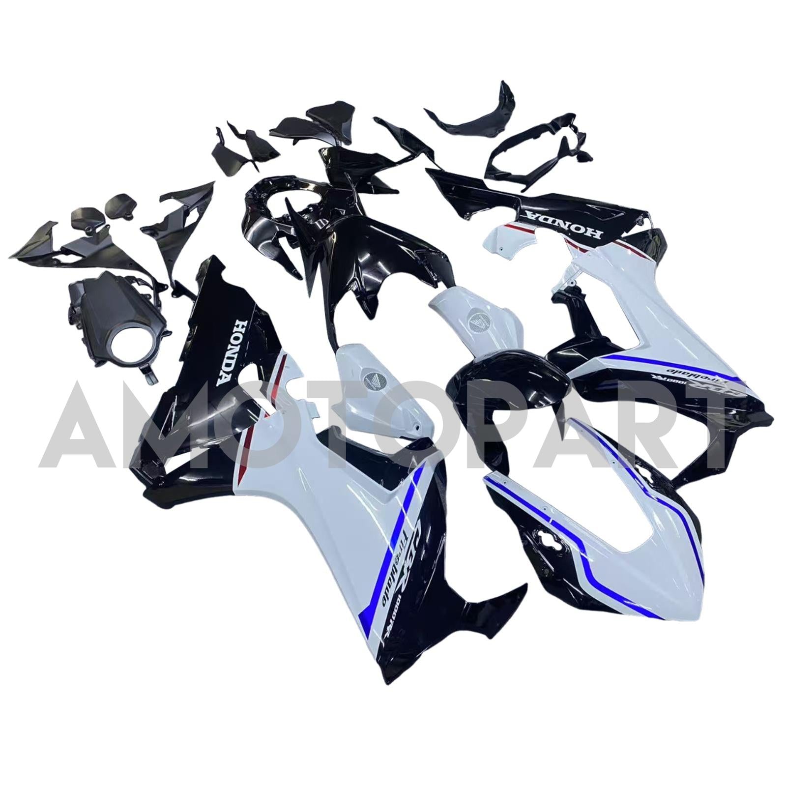 Amotopart 2017-2023 Honda CBR1000RR Kit de carenado blanco y negro