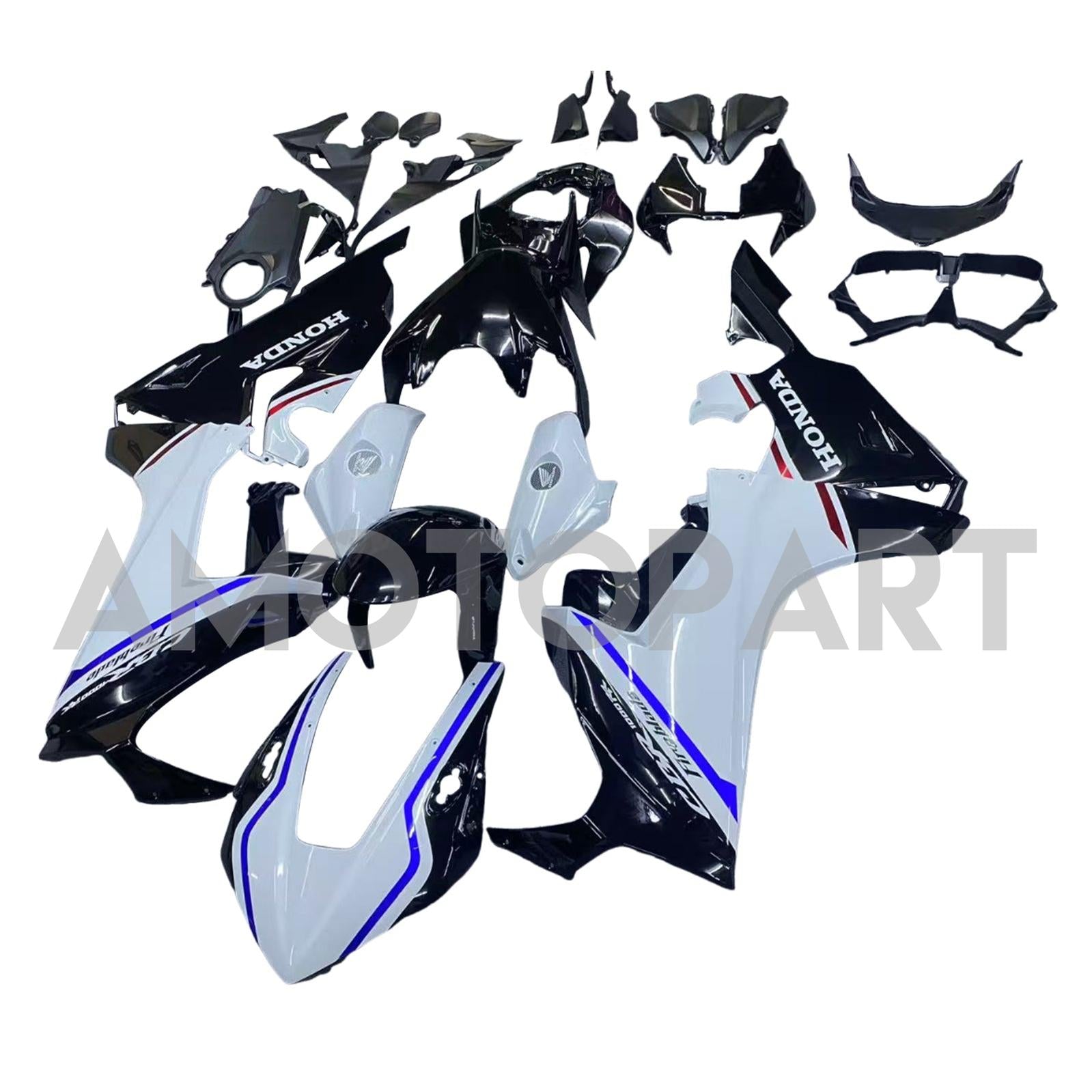 Amotopart 2017-2023 Honda CBR1000RR Kit de carenado blanco y negro