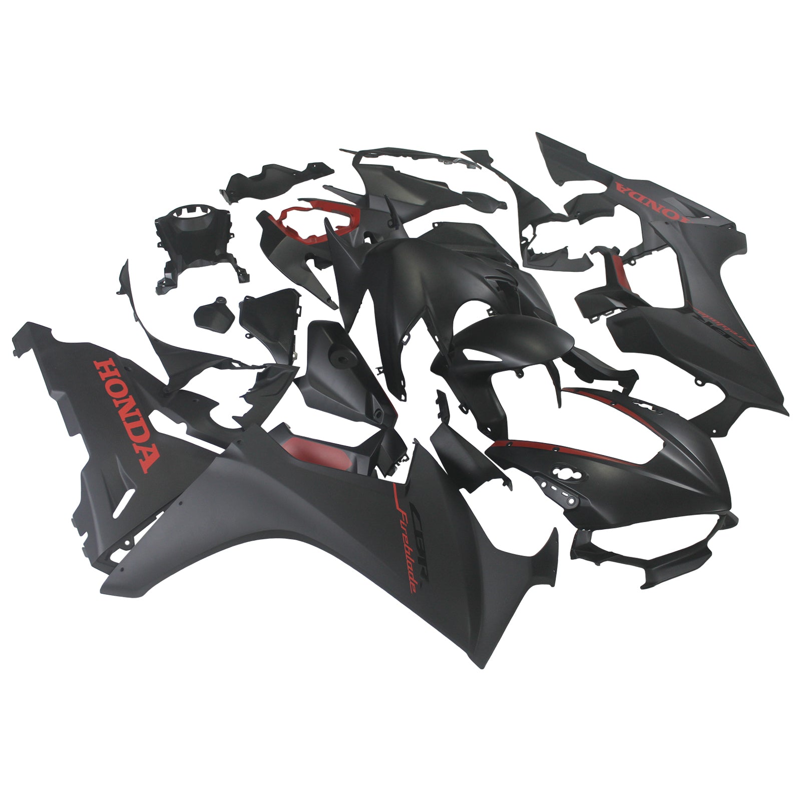 Amotopart 2017-2023 Honda CBR1000RR Fairing Black with Red Stripe Kit