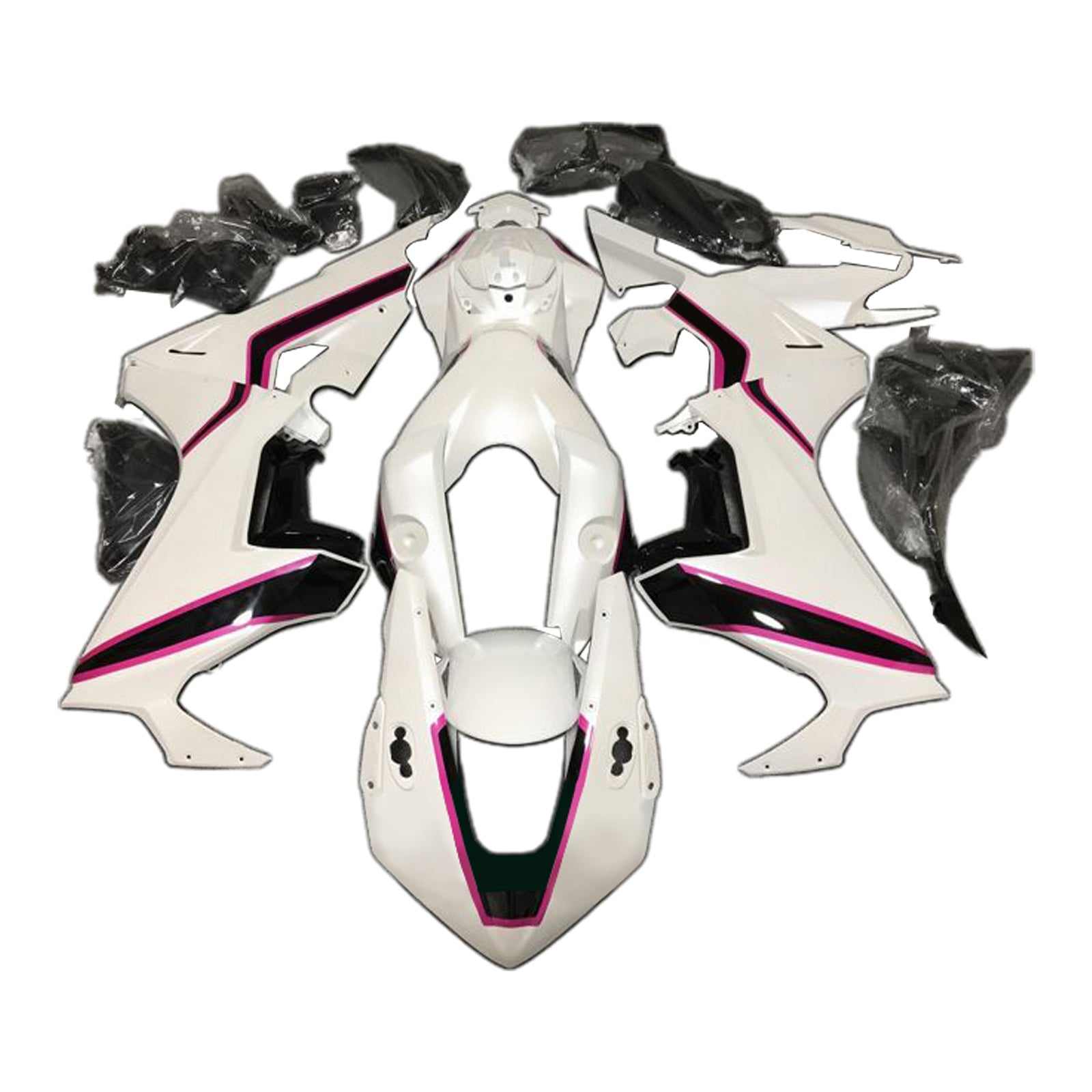Amotopart 2017-2026 CBR1000RR Honda blanco con kit de carenado de rayas rojas