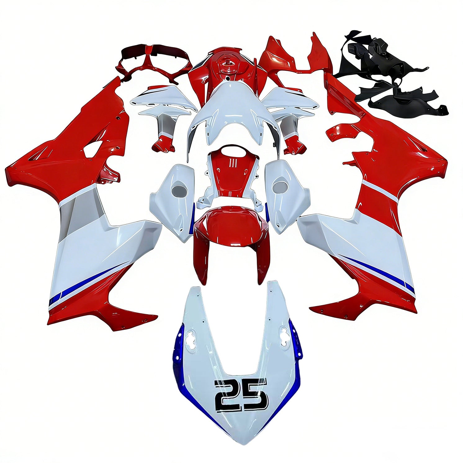 Amotopart 2017-2023 CBR1000RR Honda Kit de carenado con logotipo rojo y blanco