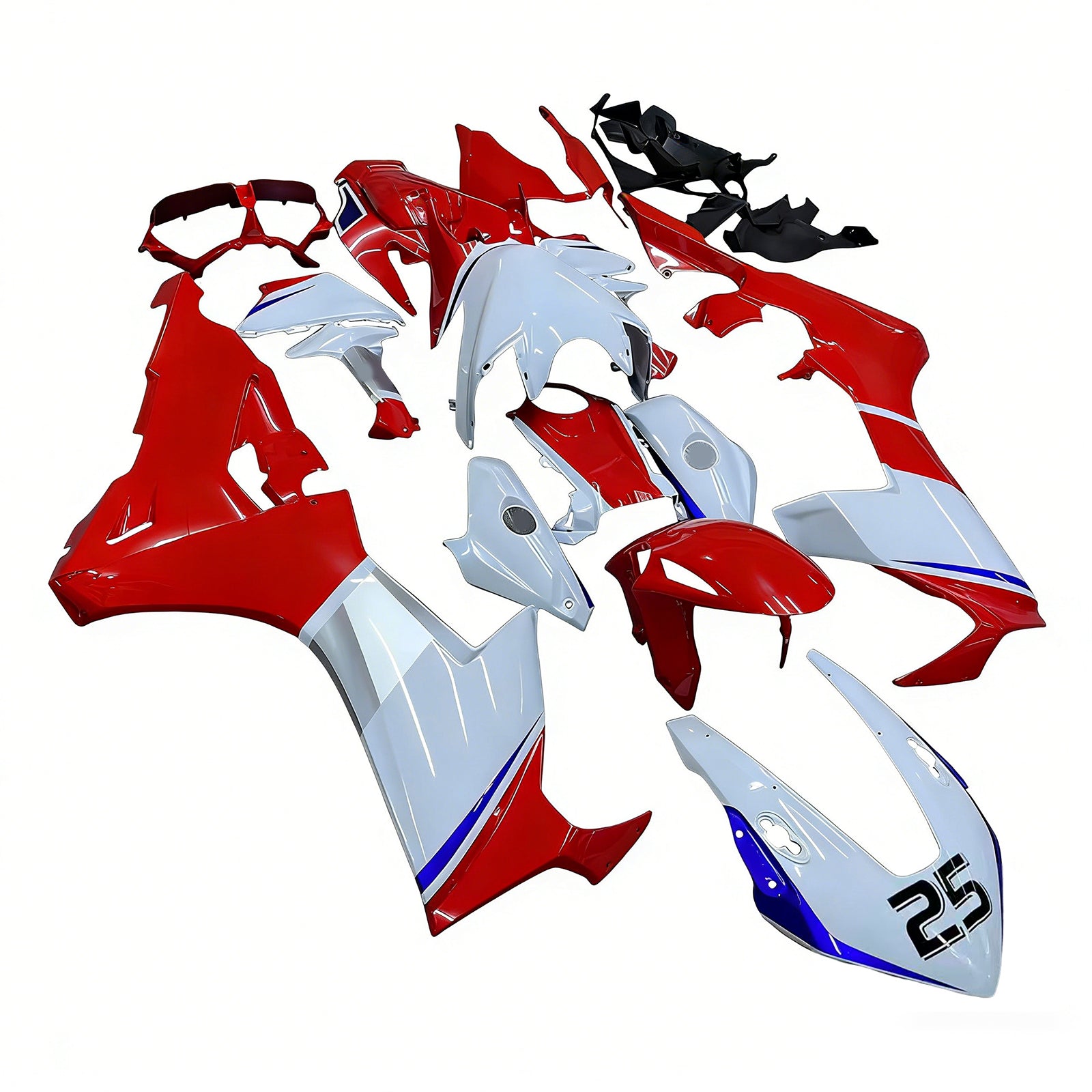 Amotopart 2017-2023 CBR1000RR Honda Kit de carenado con logotipo rojo y blanco