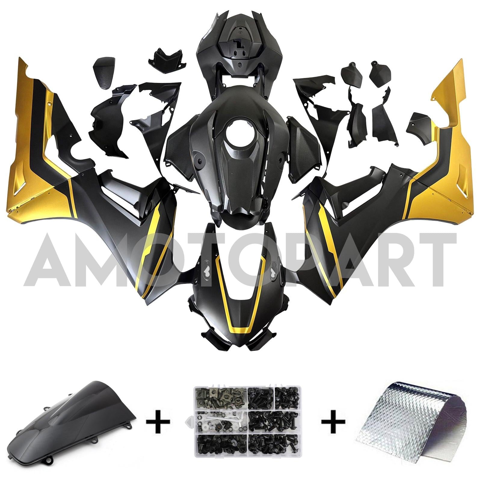 Amotopart 2017-2025 CBR1000RR Honda Black&Gold Fairing Kit